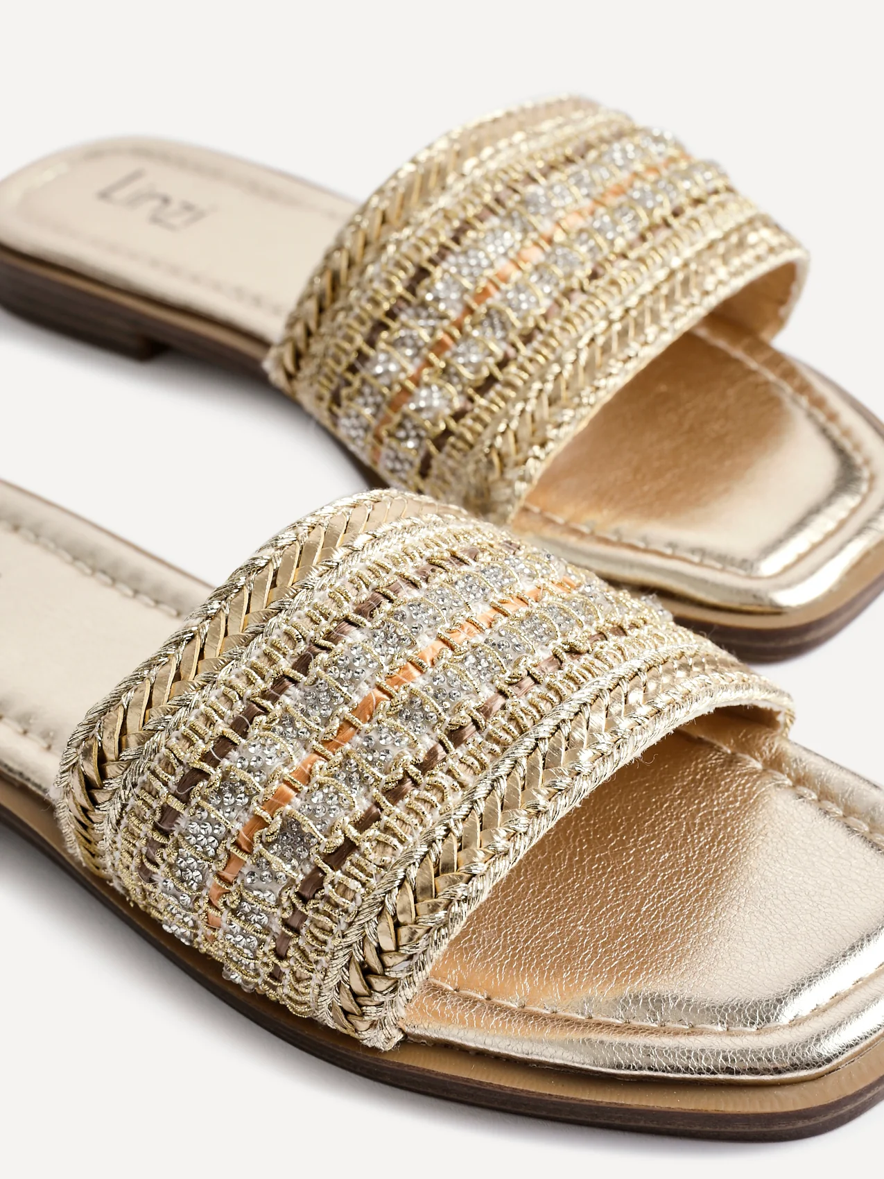 Fernanda Gold Slip On Sandals - Image 4