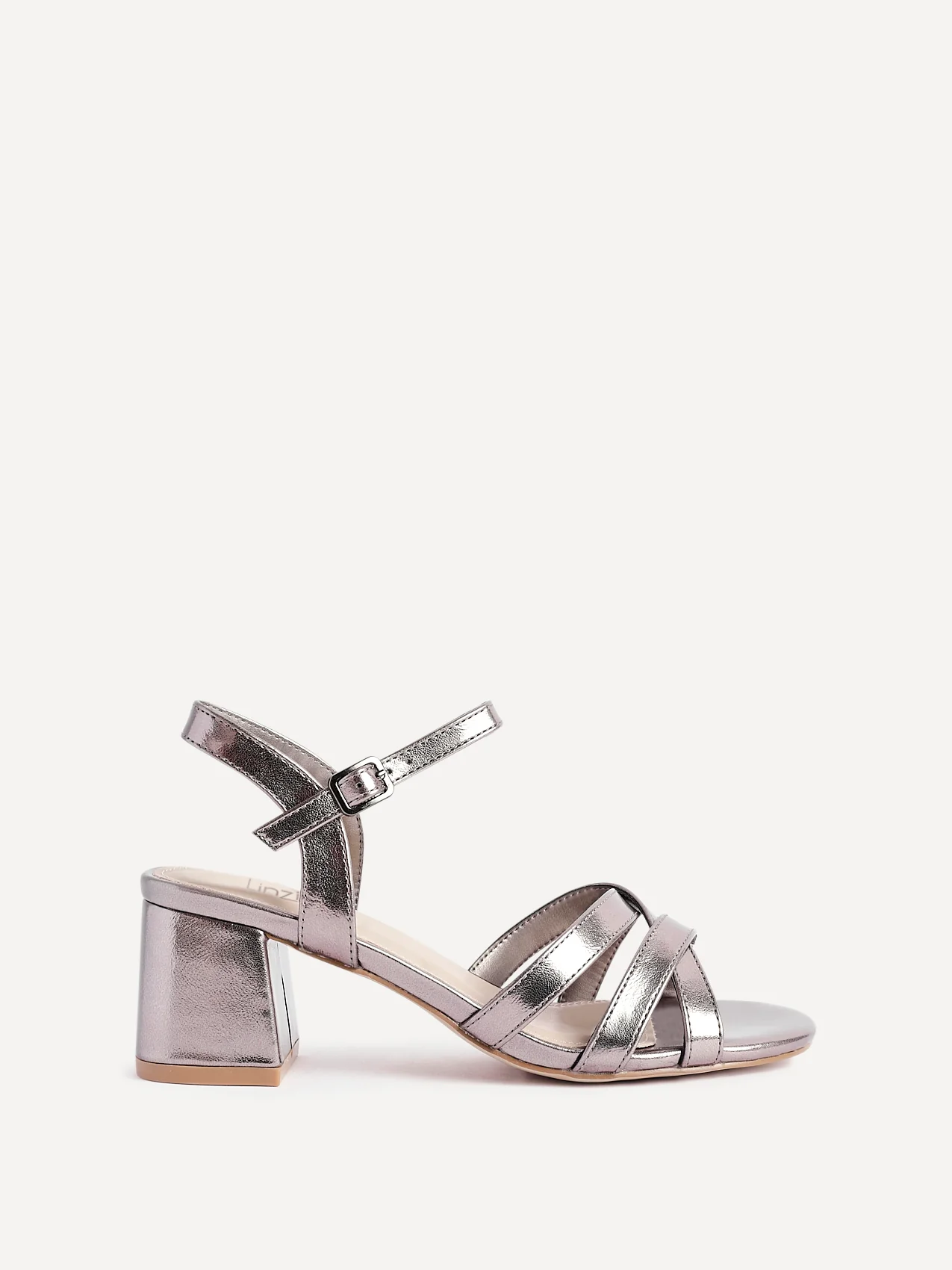 Flair Pewter Crossover Heeled Sandals - Image 2