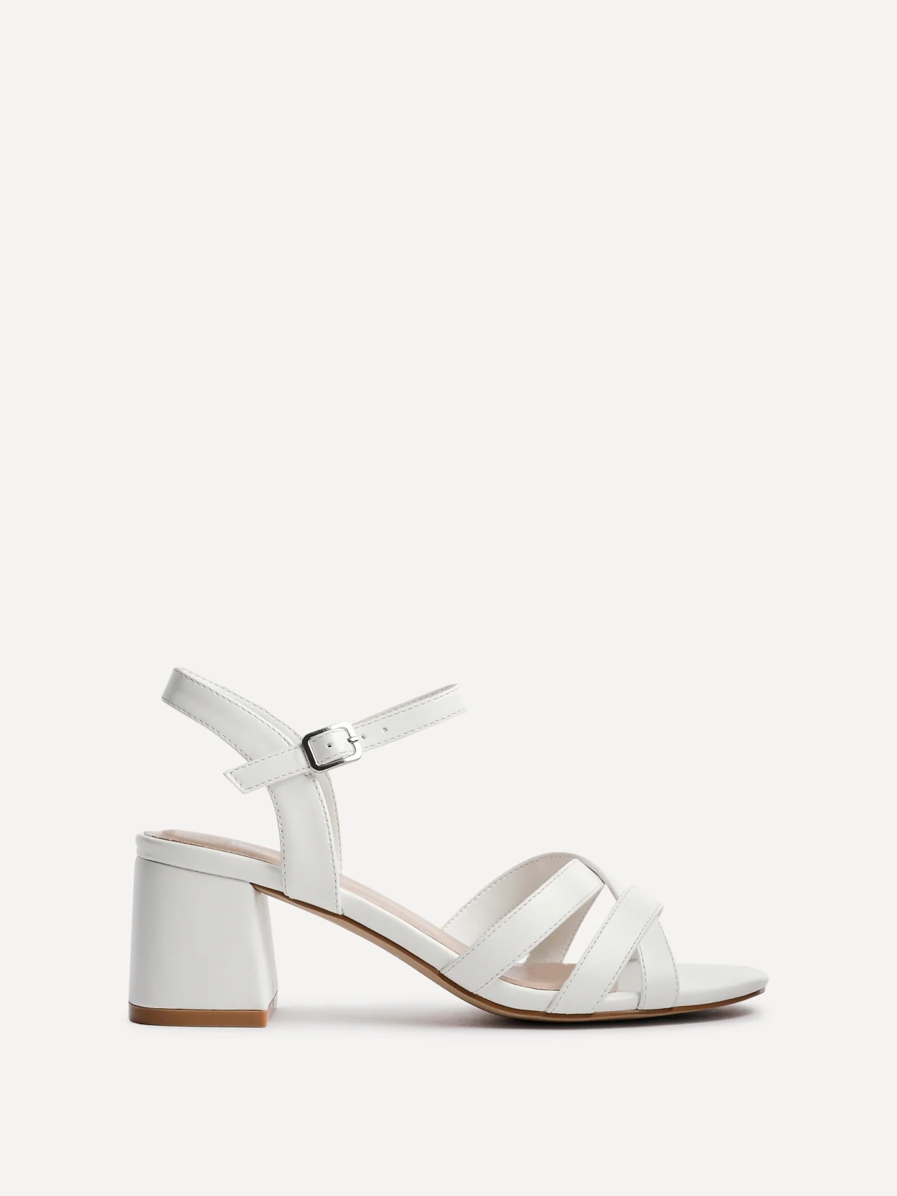Flair White Crossover Heeled Sandals - Image 2