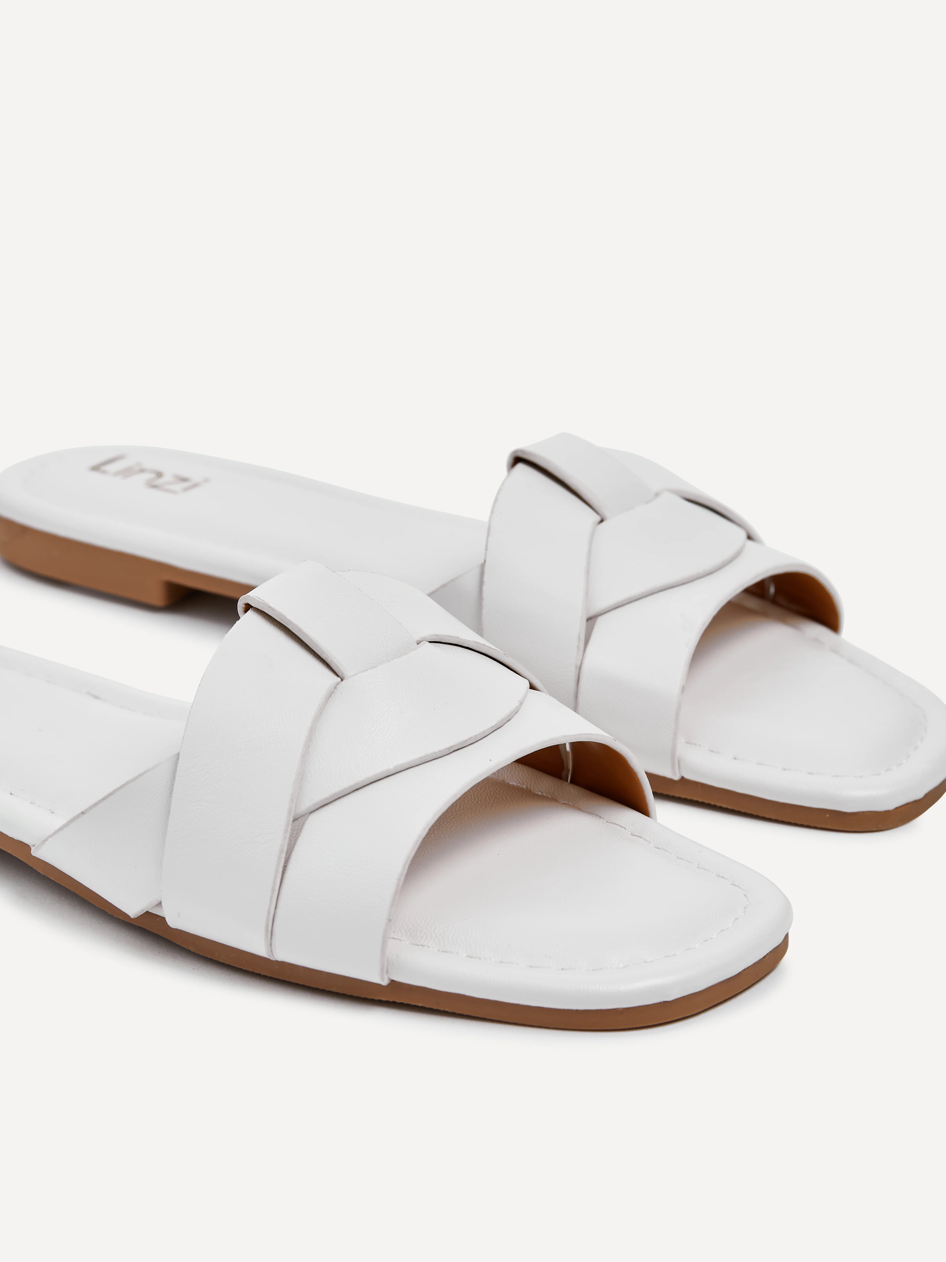 Fletcher White Slider Sandals - Image 3