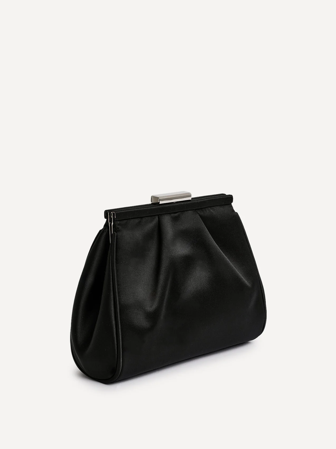 Flirt Black Satin Clutch Bag - Image 2