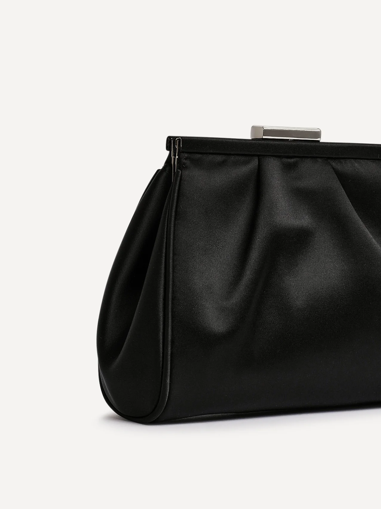 Flirt Black Satin Clutch Bag - Image 3
