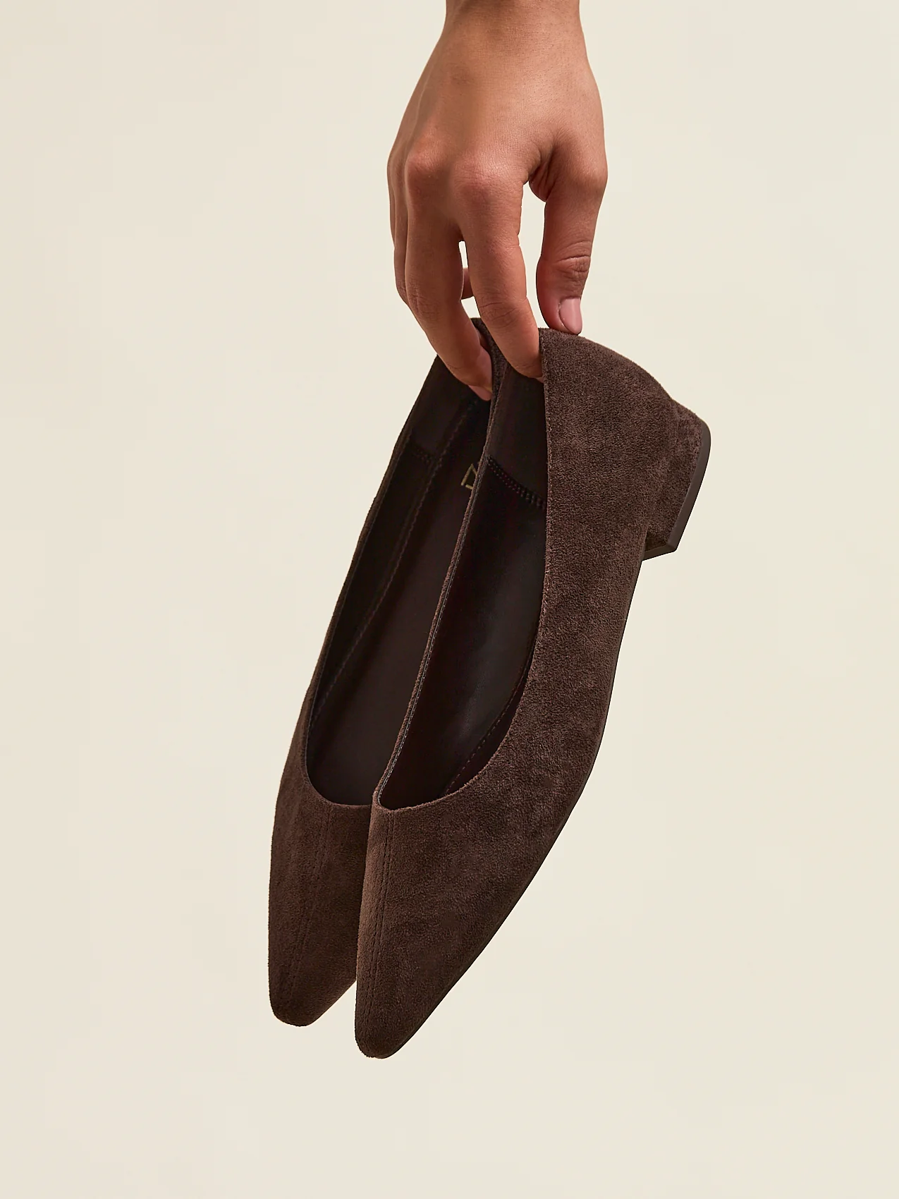 Focus Brown Faux Suede Pointed Toe Ballet Flats - Image 6