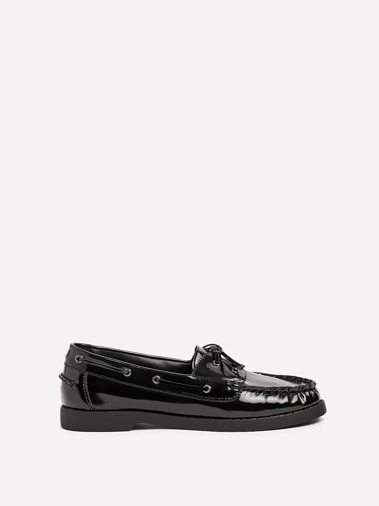 Frame Black High Shine Boat Shoes - Image 2
