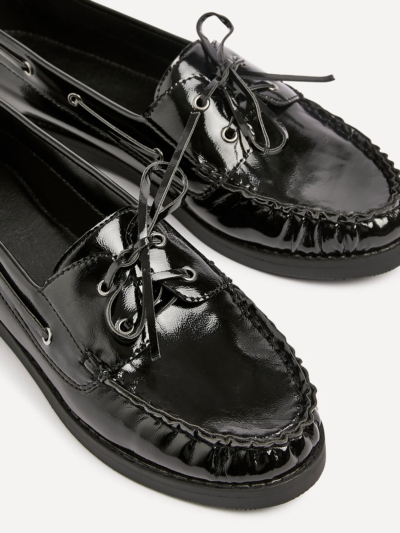 Frame Black High Shine Boat Shoes - Image 4