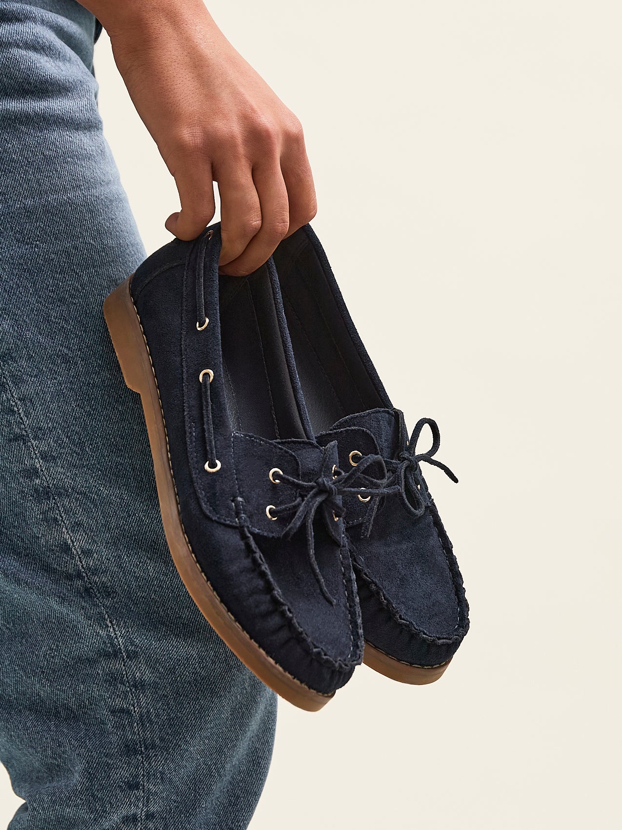 Frame Navy Faux Suede Boat Shoes - Image 6