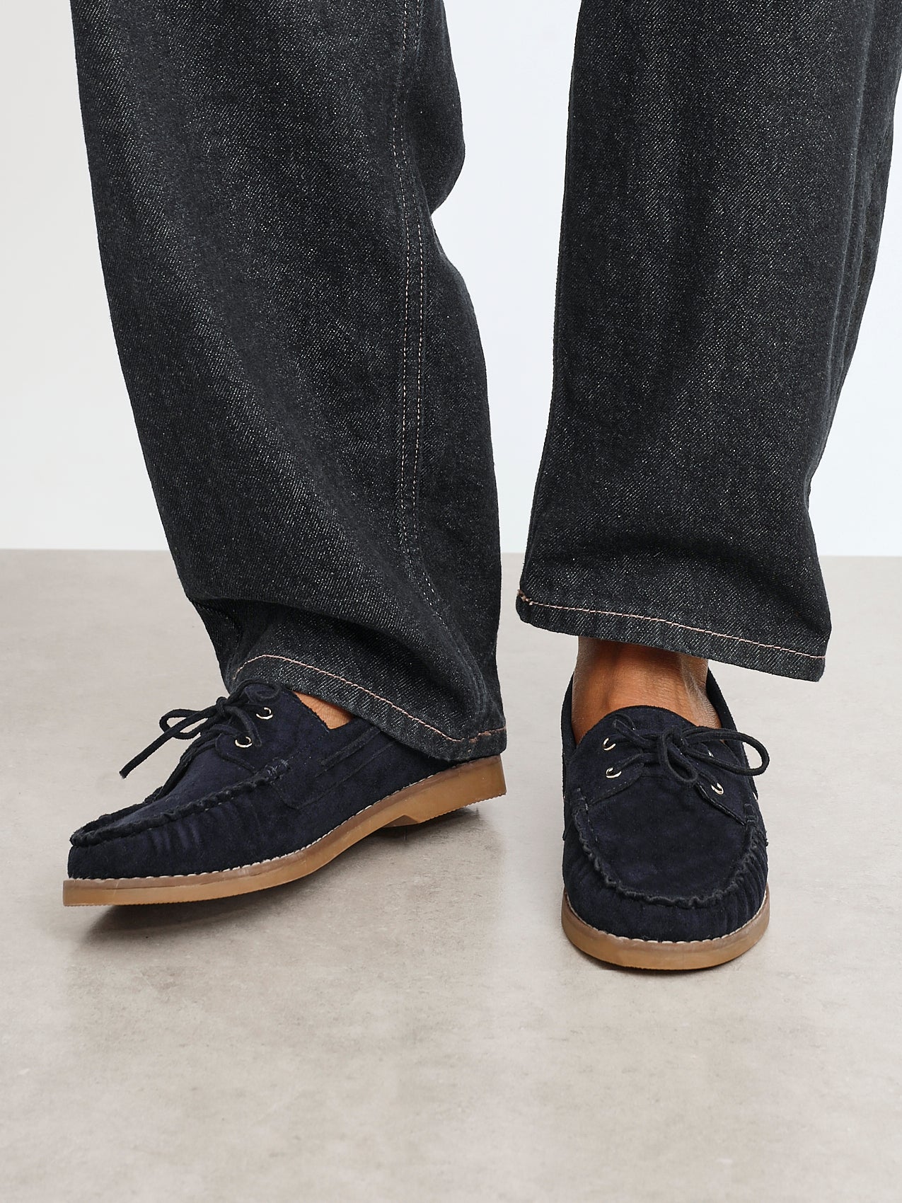 Frame Navy Faux Suede Boat Shoes - Image 7