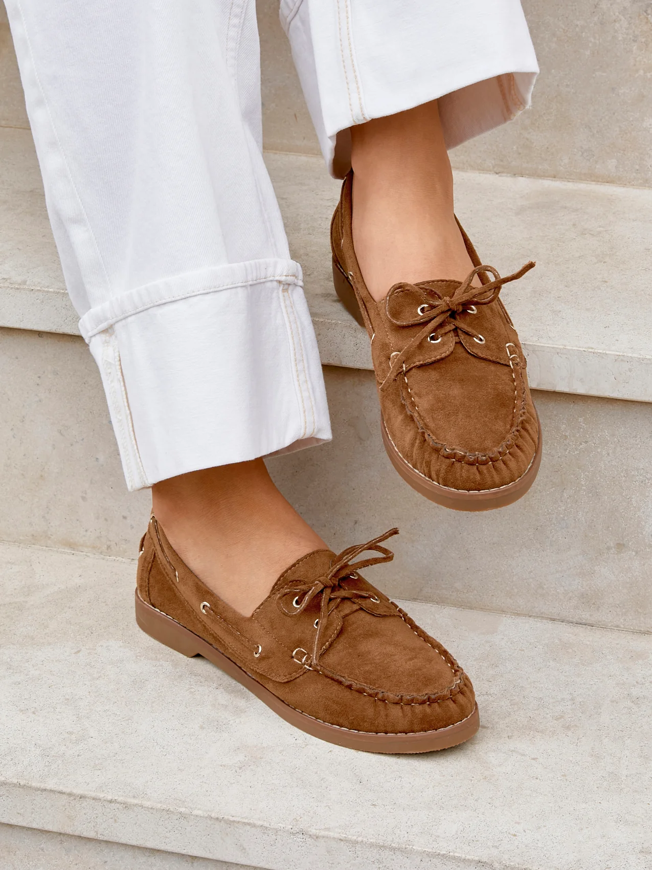 Frame Tan Faux Suede Boat Shoes - Image 6