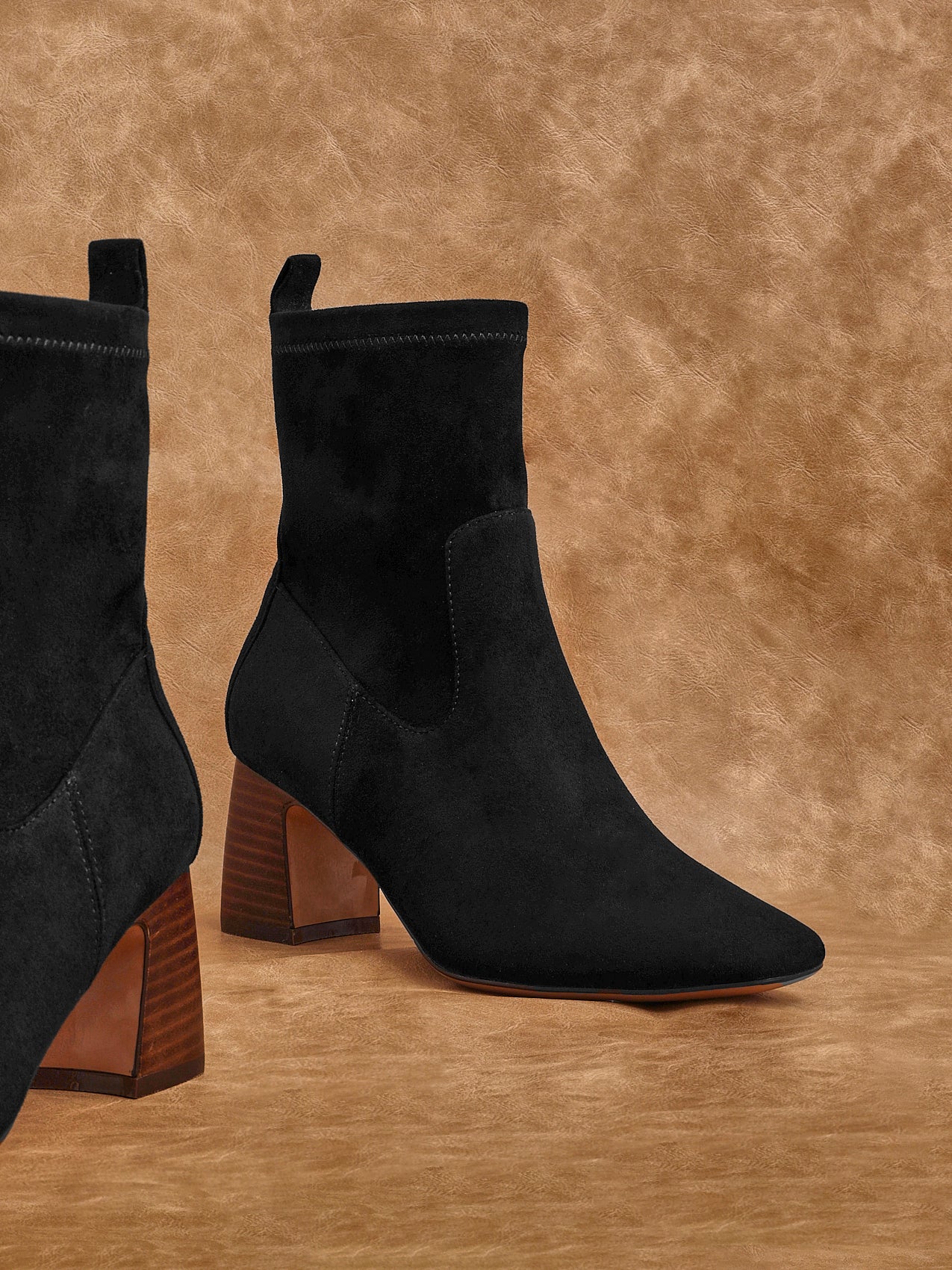 Francisco Black Heeled Ankle Boots - Image 7