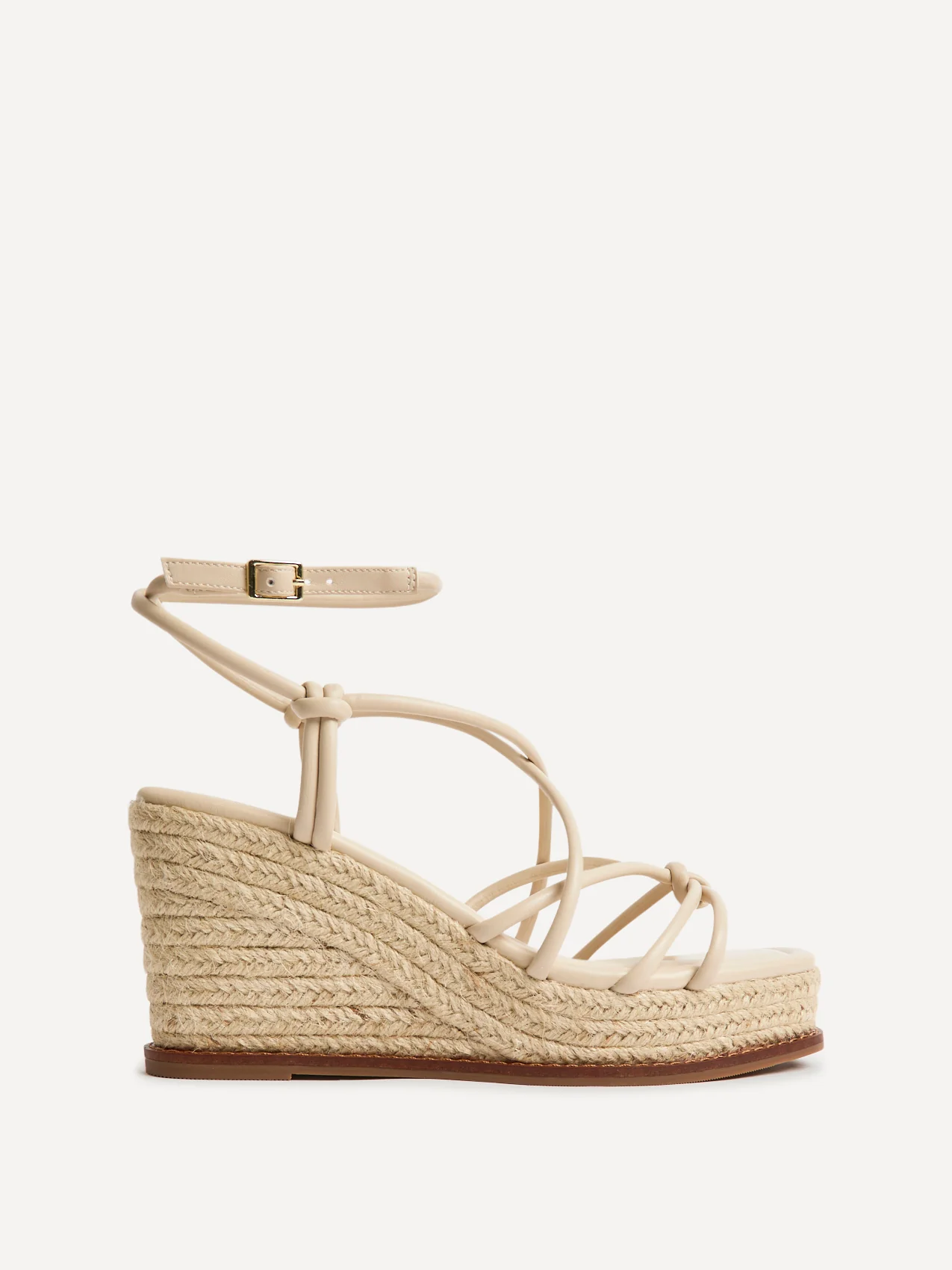Gazed Nude Wedge Sandals - Image 2