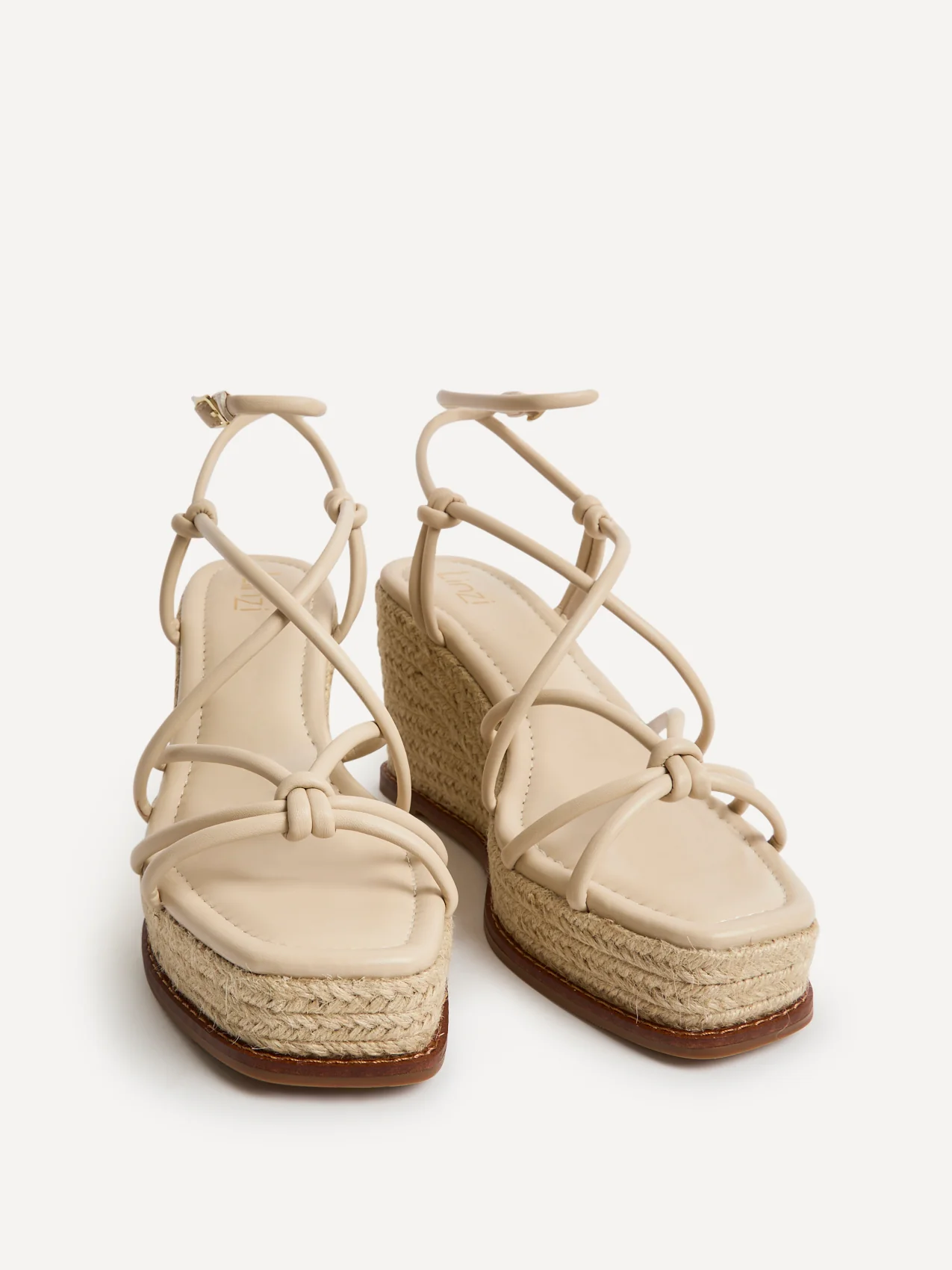 Gazed Nude Wedge Sandals - Image 3