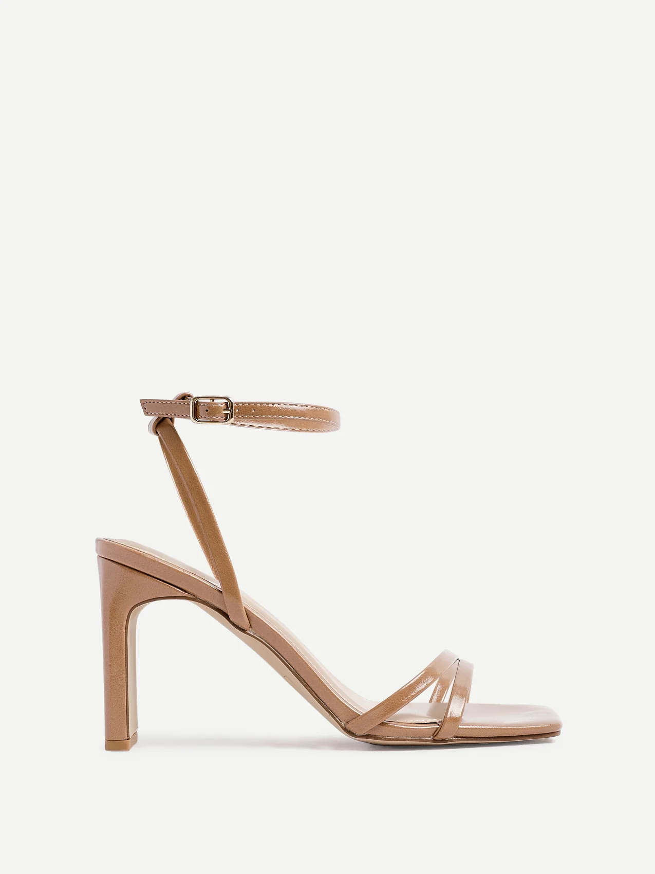 Gesture Tan Faux Leather Heeled Sandals - Image 2