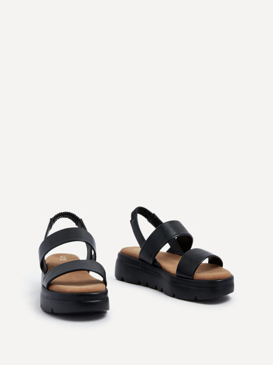 Gia Black Chunky Flatform Sandals - Image 3