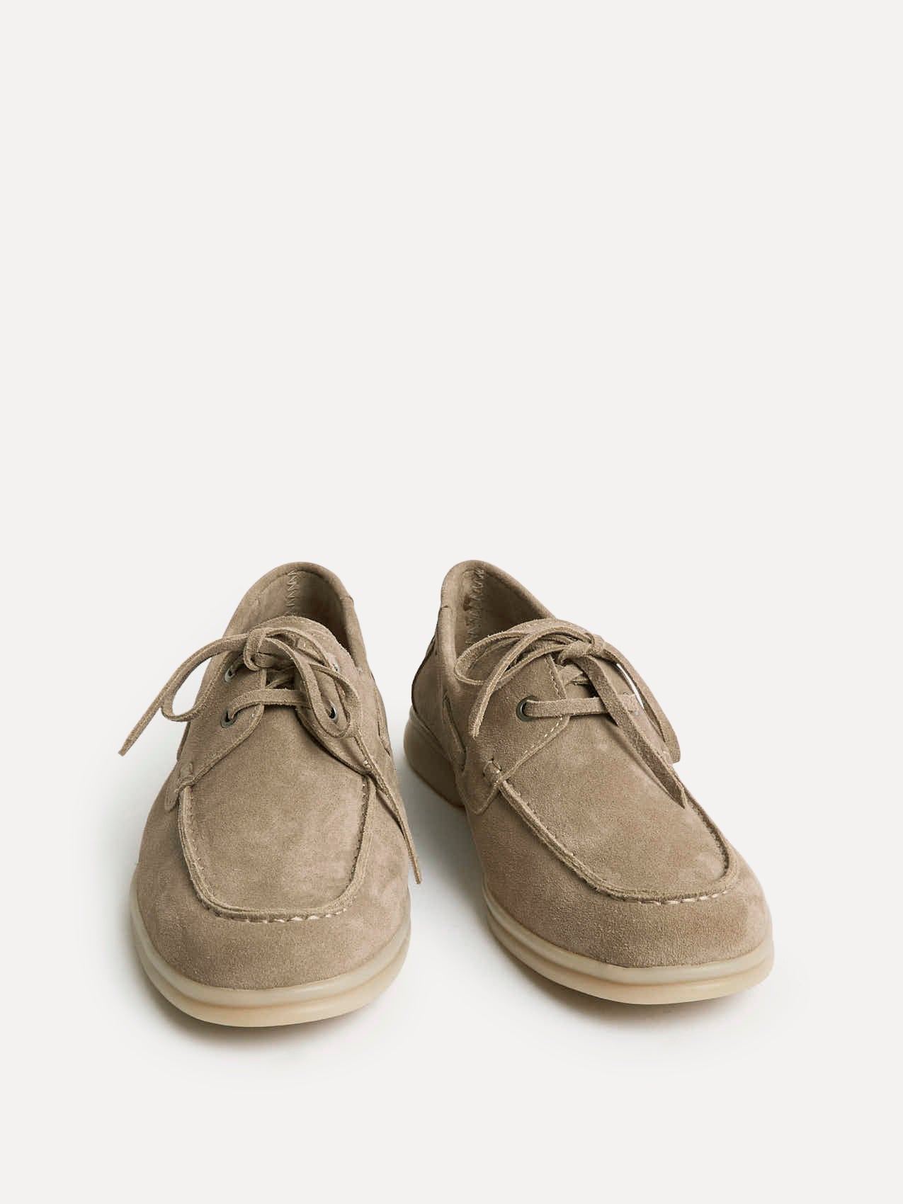 Gianni Mens Taupe Suede Leather Boat Shoes - Image 3