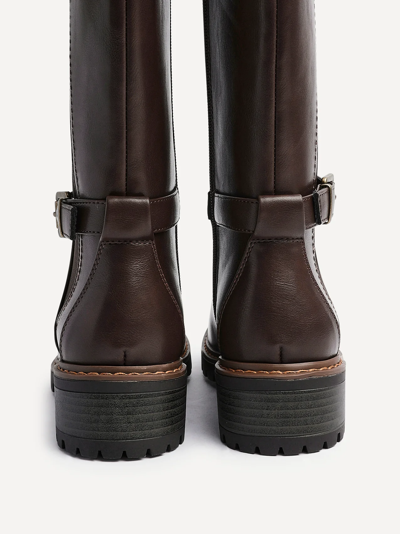 Gilded Brown Long Low Boots - Image 4