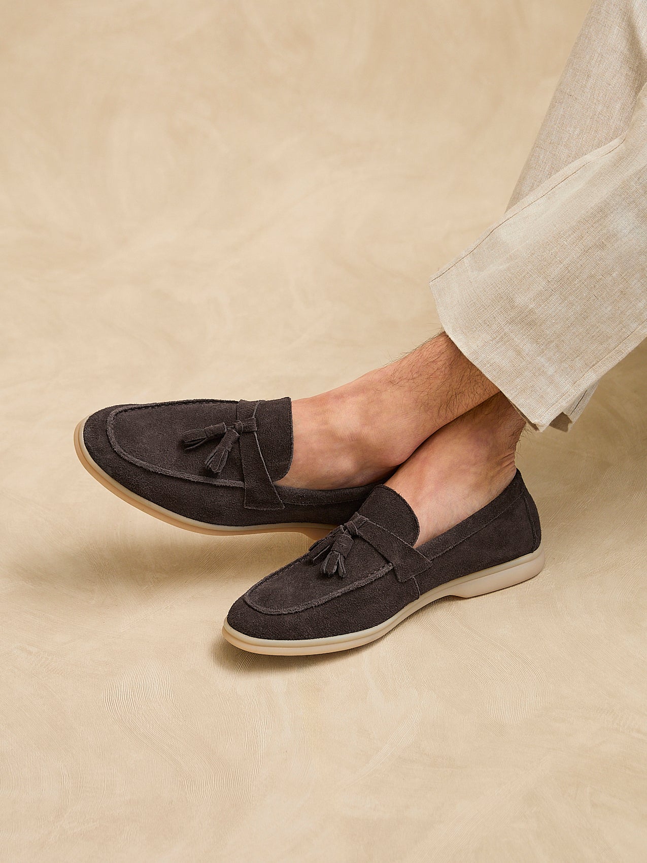 Giorgio Mens Brown Suede Leather Tassel Loafers - Image 6