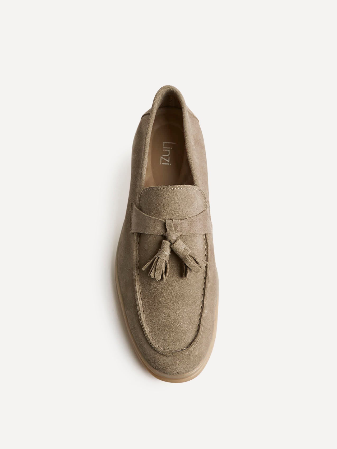 Giorgio Mens Taupe Suede Leather Tassel Loafers - Image 4