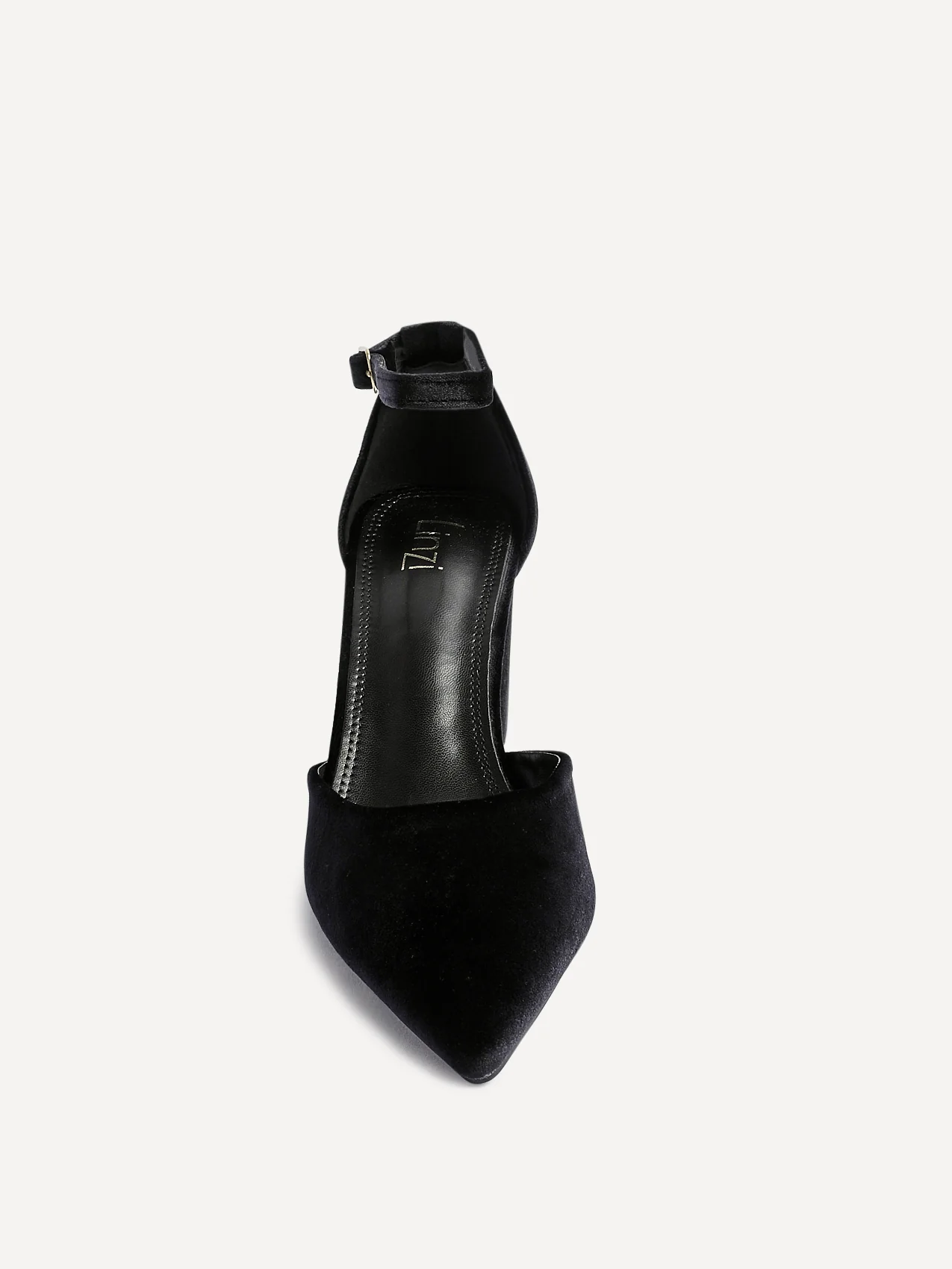 Glam Black Velvet Block Court Heels - Image 4