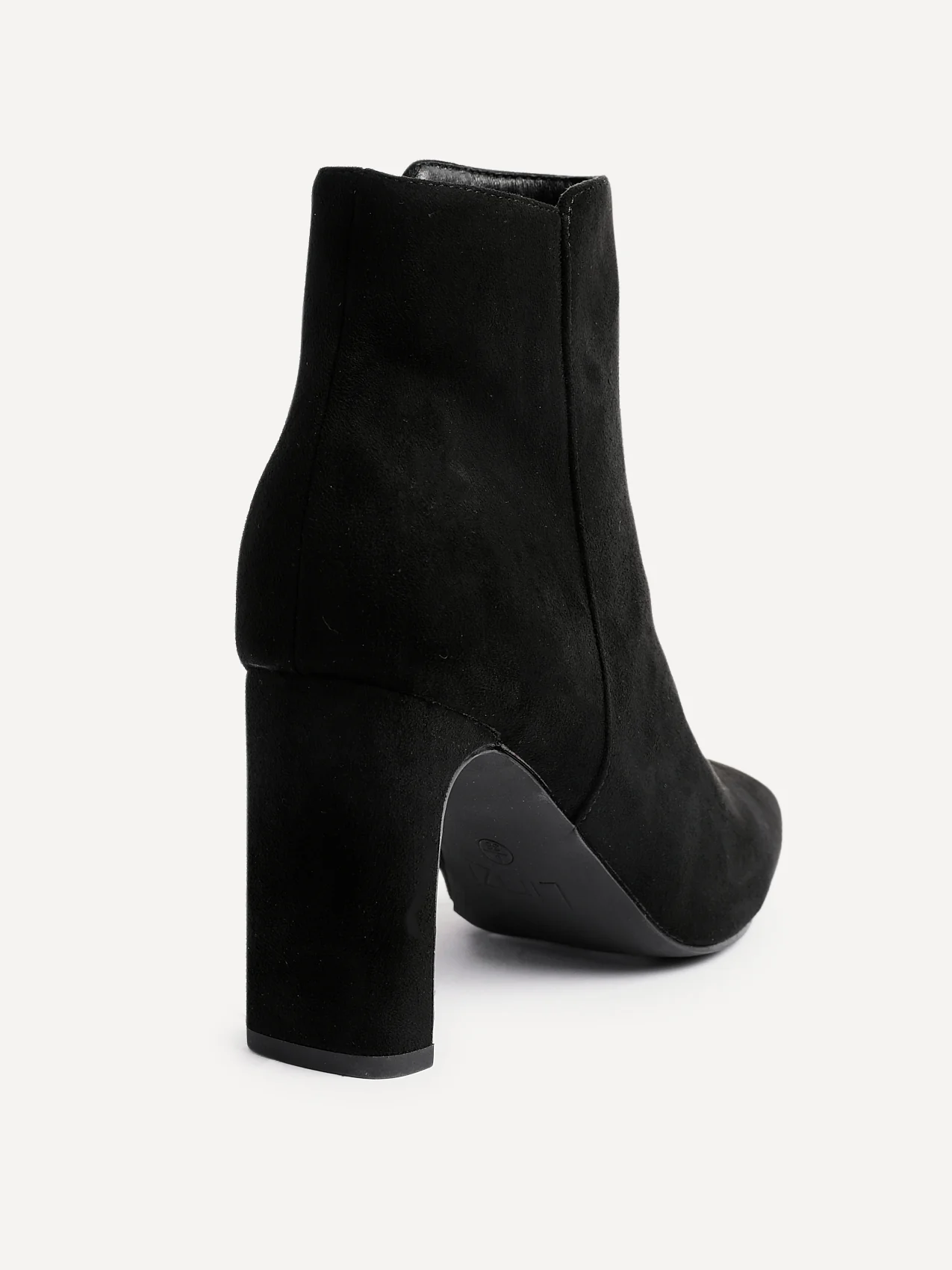 Glance Black Faux Suede Heeled Ankle Boots - Image 4