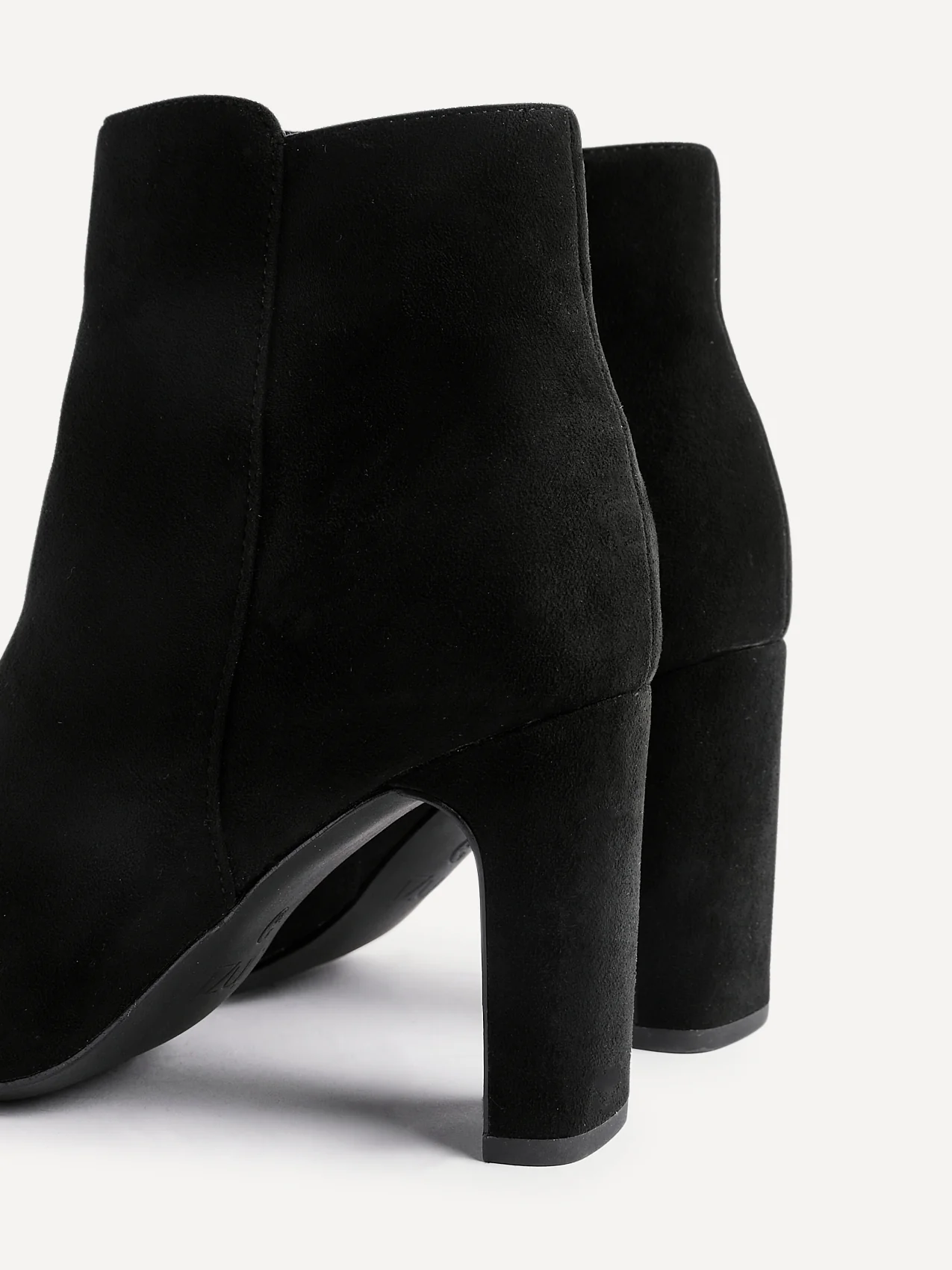Glance Black Faux Suede Heeled Ankle Boots - Image 5