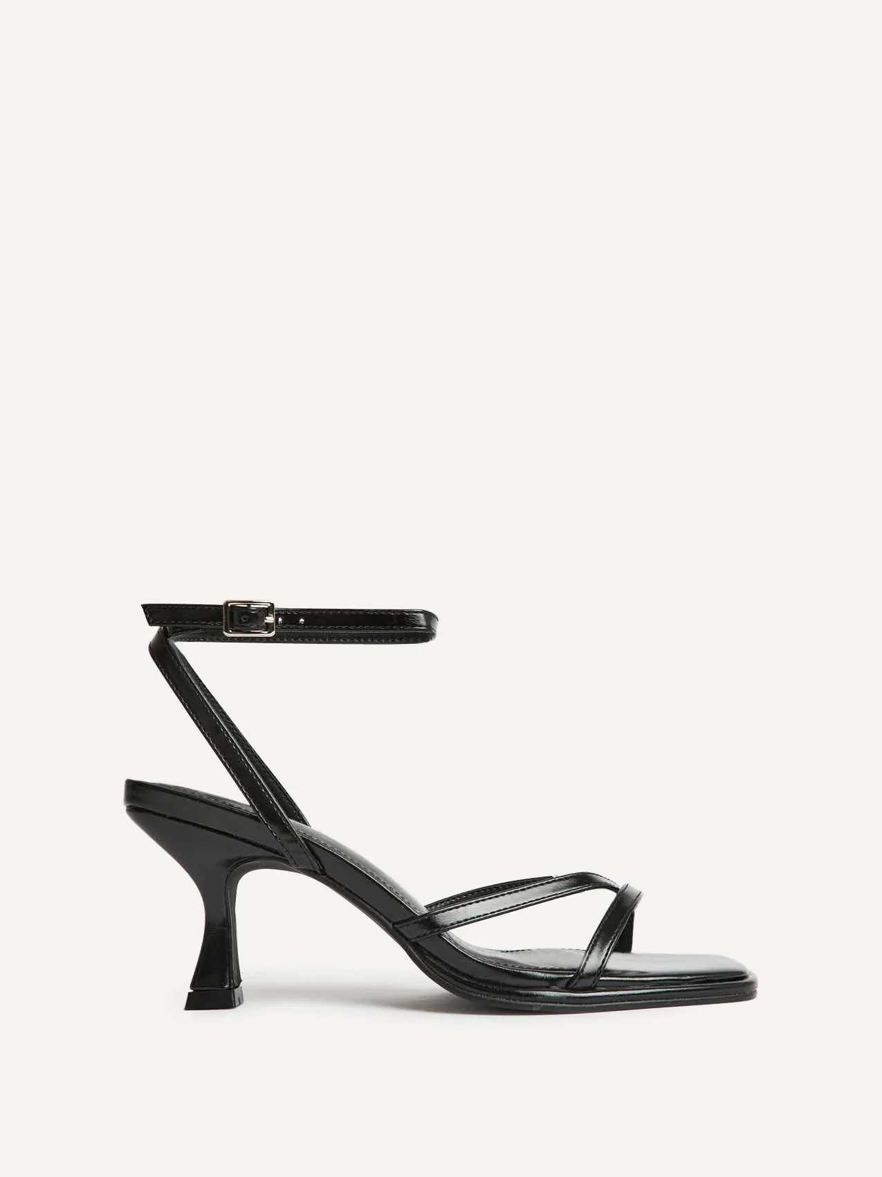 Glazed Black Heeled Sandals - Image 2