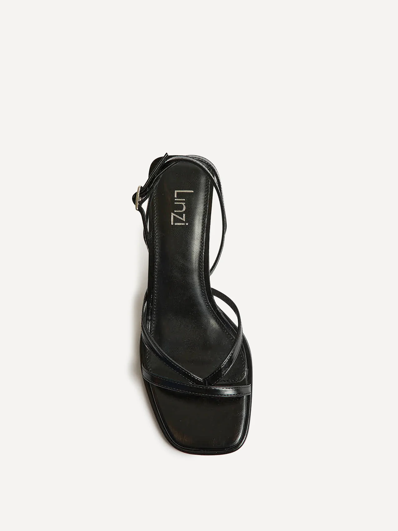 Glazed Black Heeled Sandals - Image 4