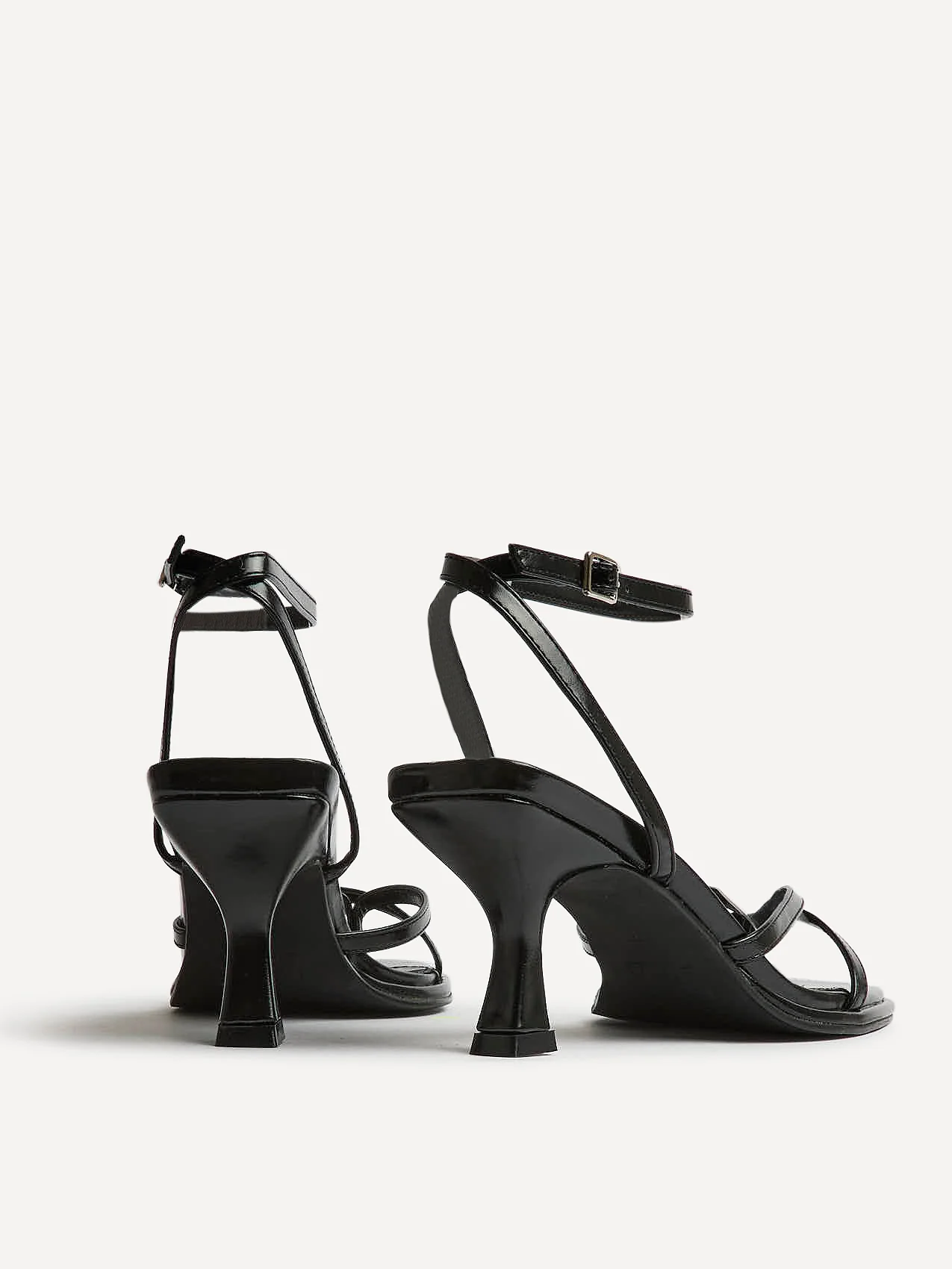 Glazed Black Heeled Sandals - Image 5