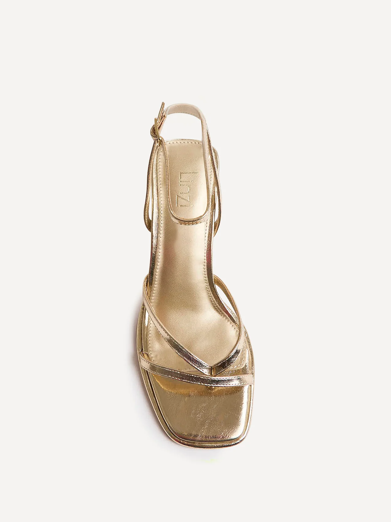Glazed Gold Heeled Sandals - Image 4