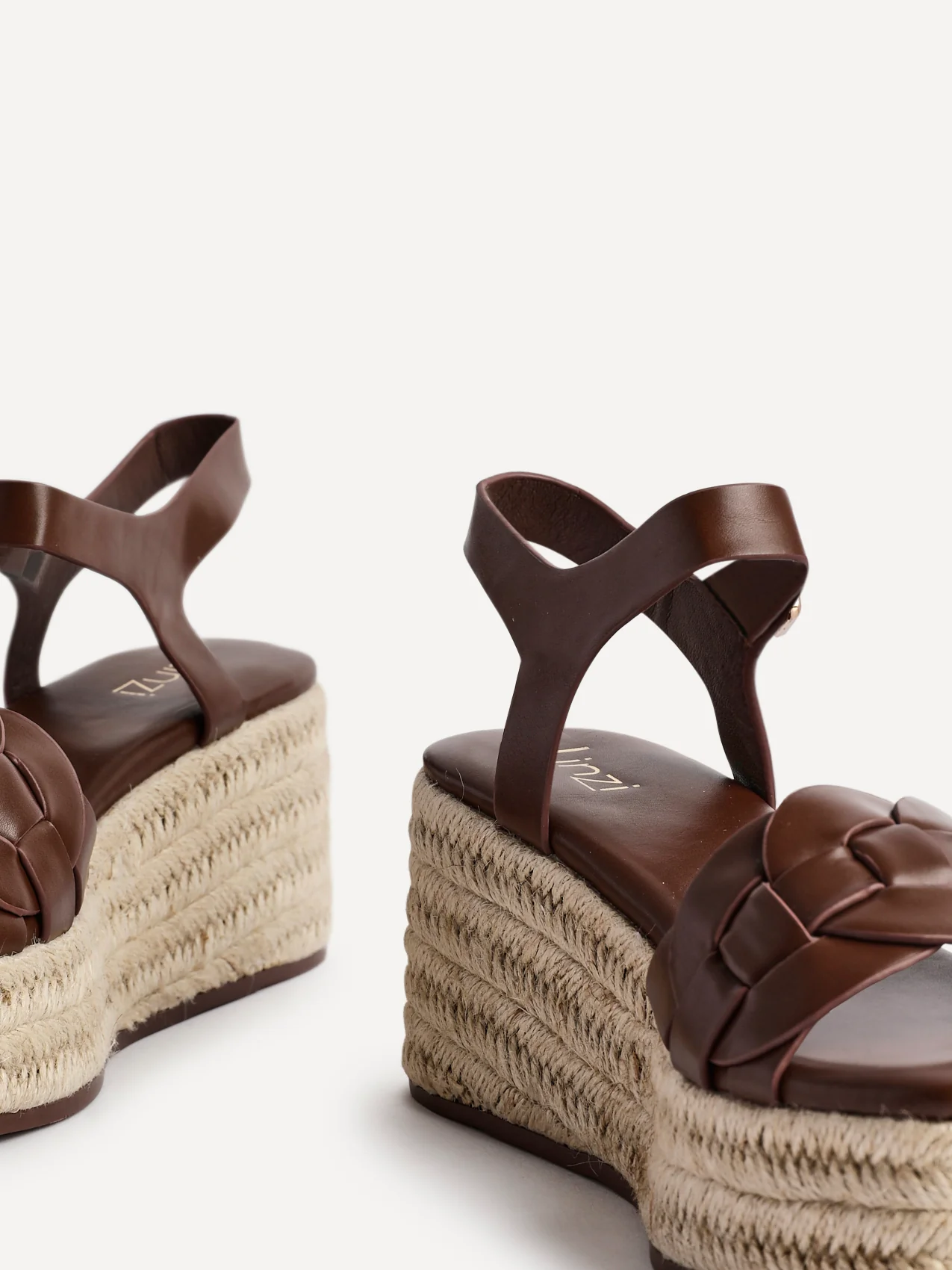 Grazia Brown Plaited Flatform Sandals - Image 4