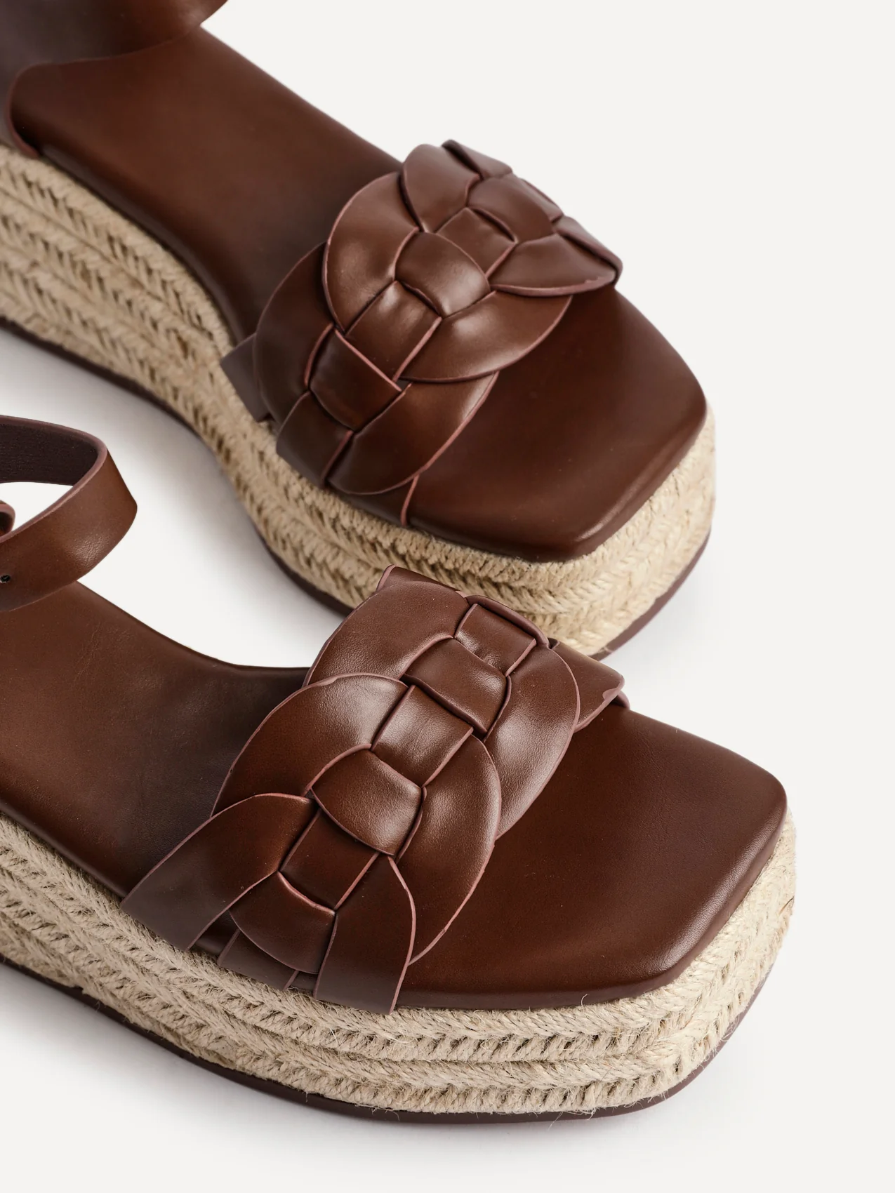 Grazia Brown Plaited Flatform Sandals - Image 5