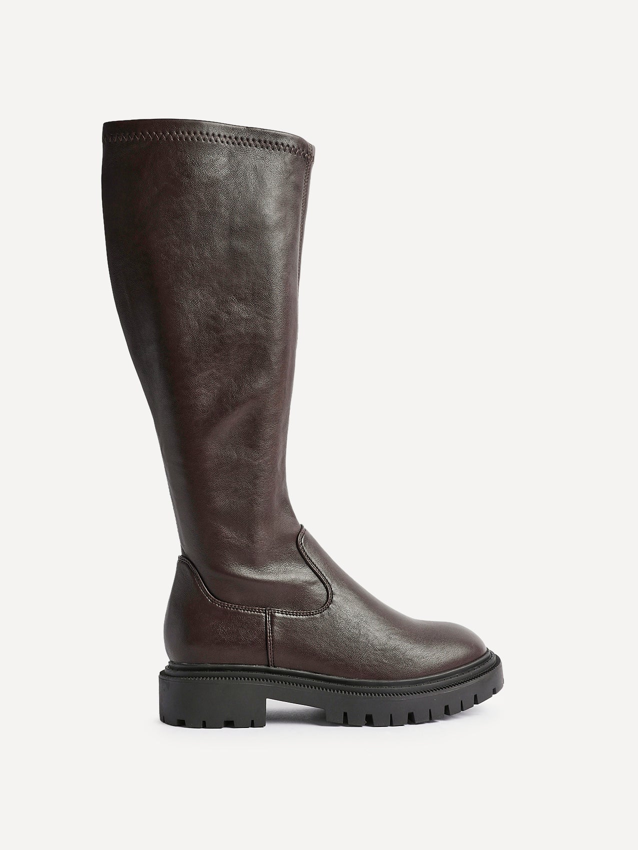 Hallie Brown Faux Leather Long Boots - Image 2