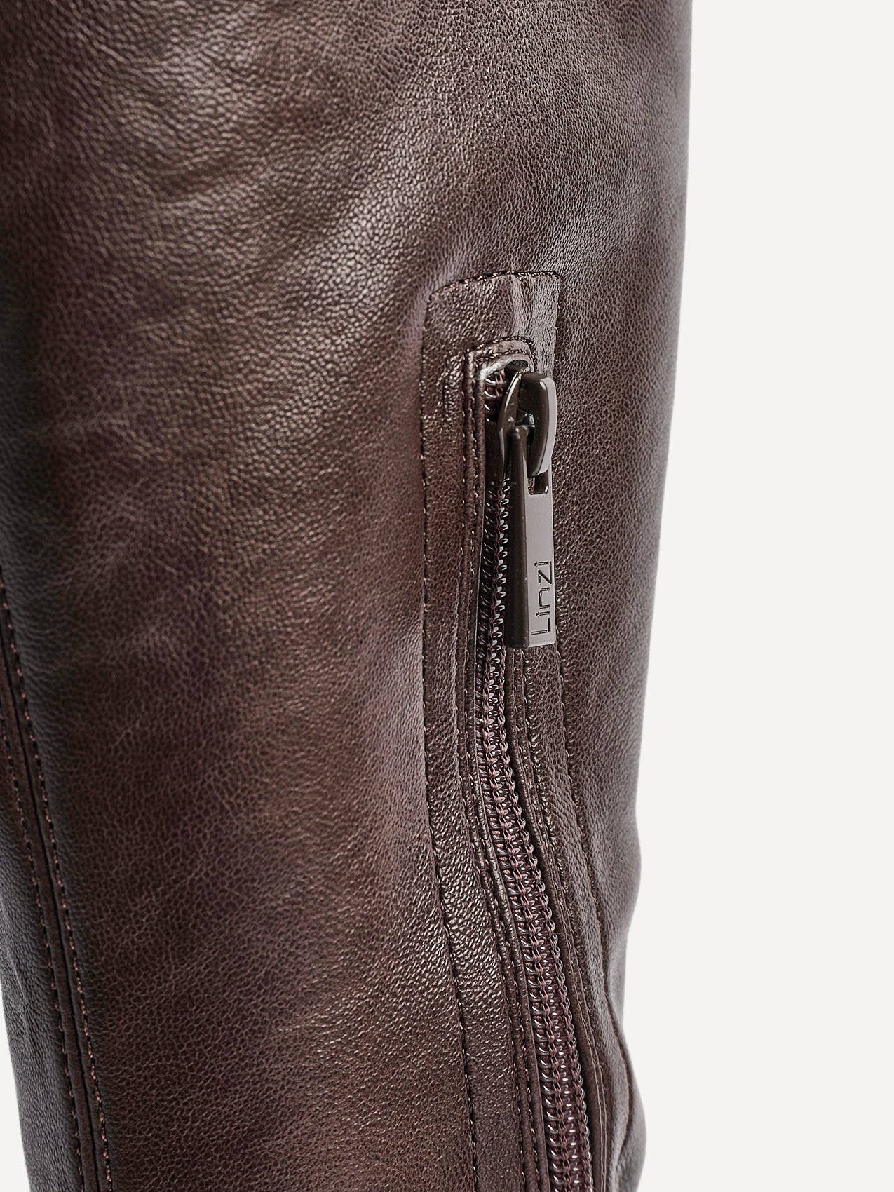 Hallie Brown Faux Leather Long Boots - Image 4