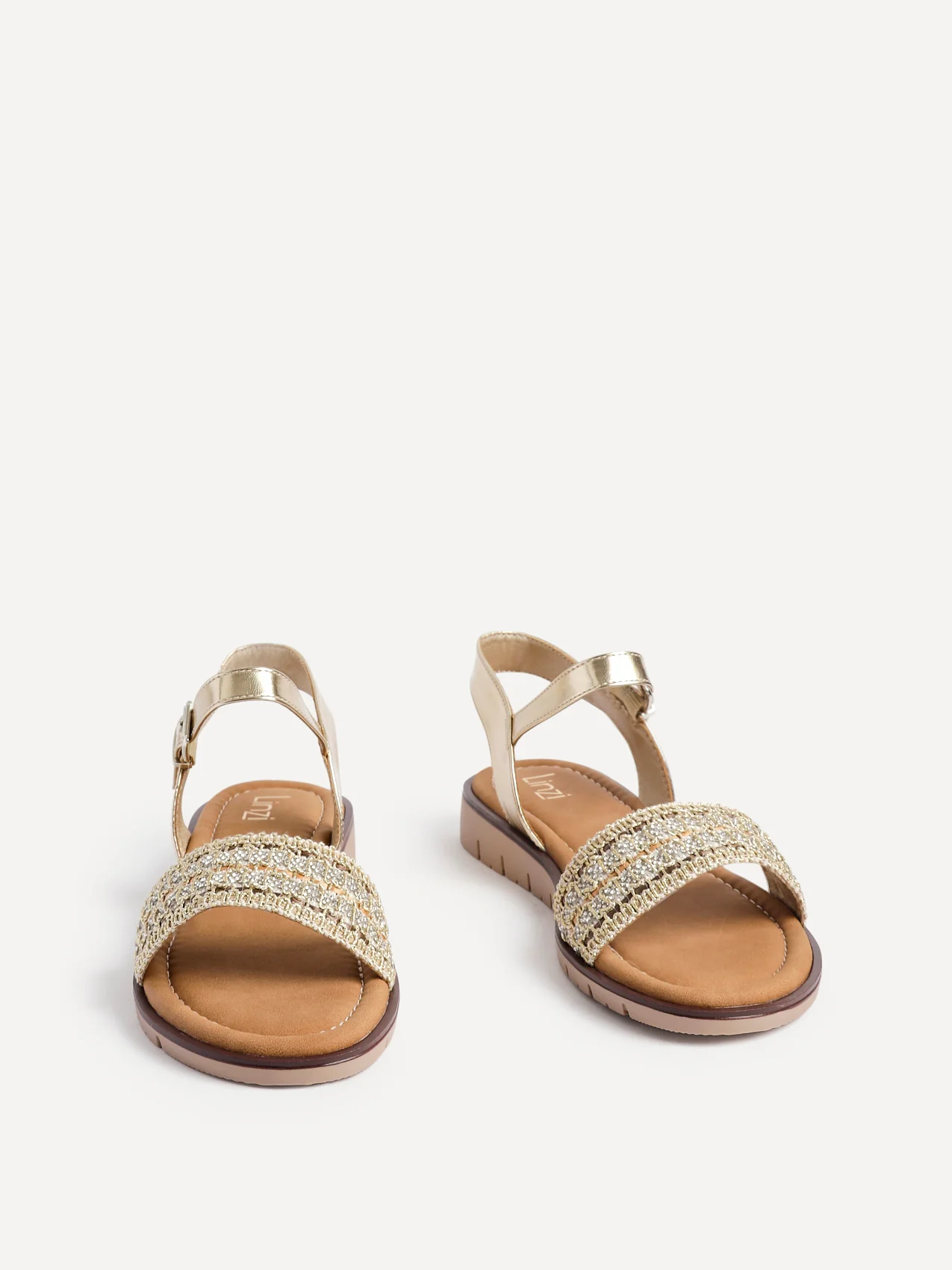 Halo Gold Embellished Sandals - Image 3