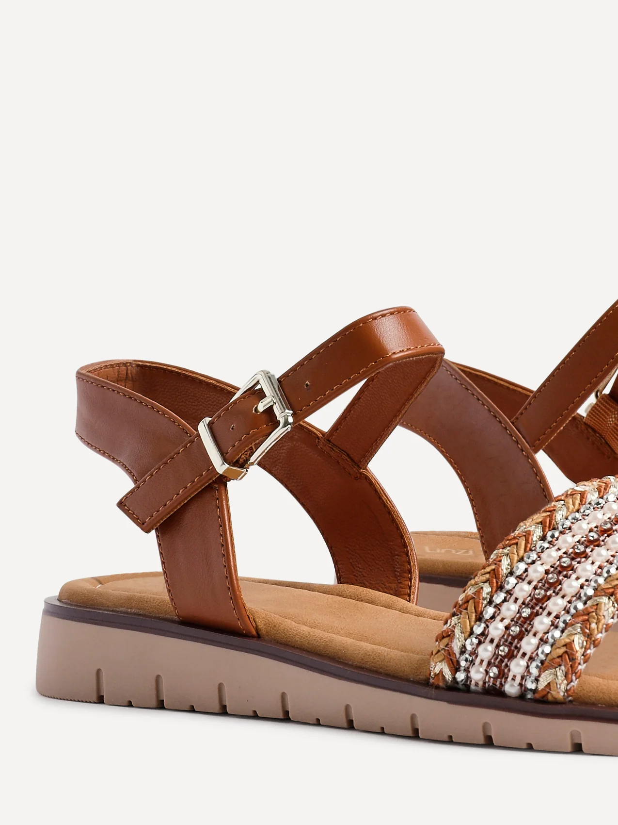 Halo Tan Embellished Sandals - Image 4