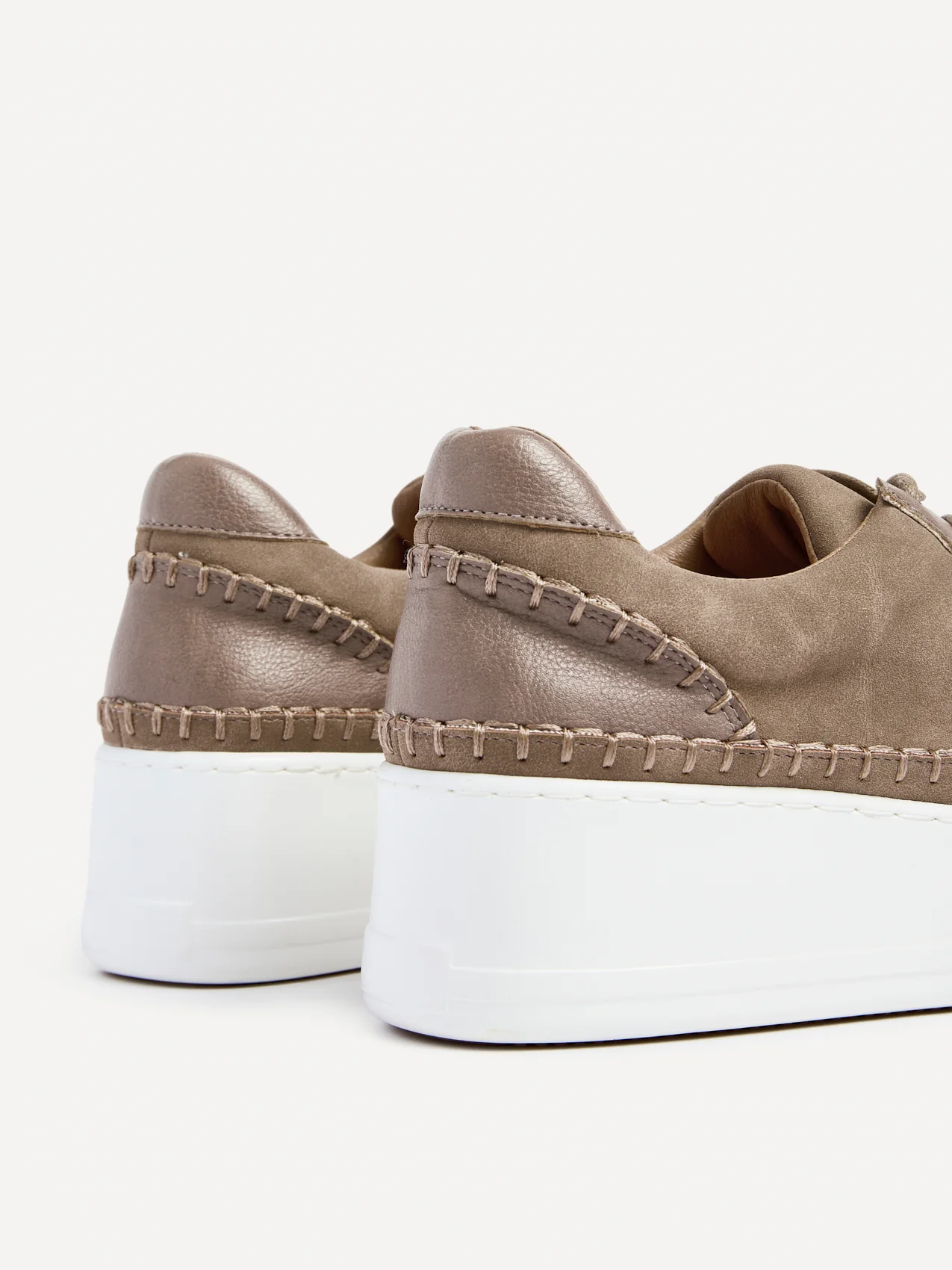 Harlem Mocha Faux Suede and Leather Platform Trainer - Image 4