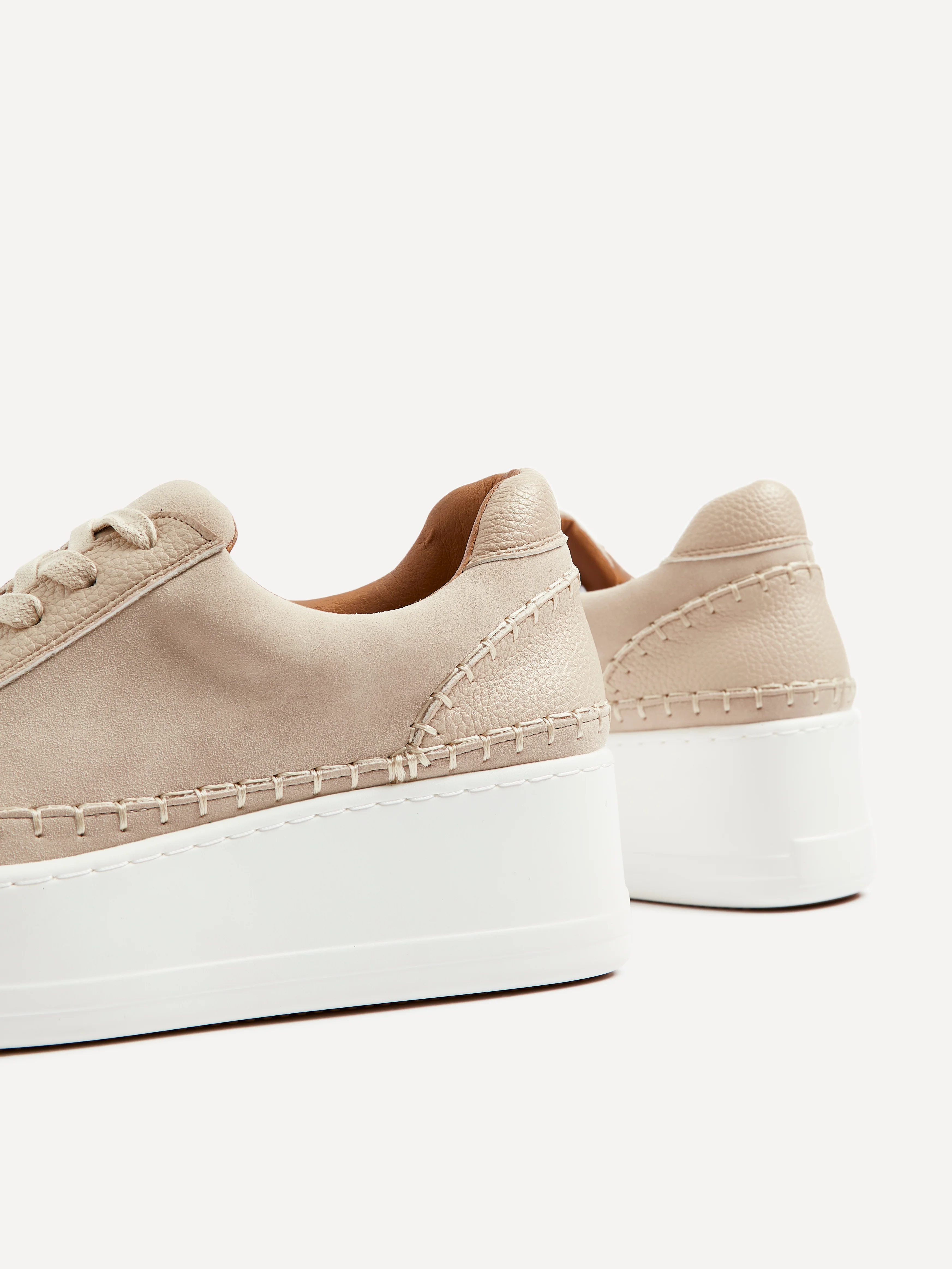 Harlem Nude Faux Suede and Leather Platform Trainer - Image 5