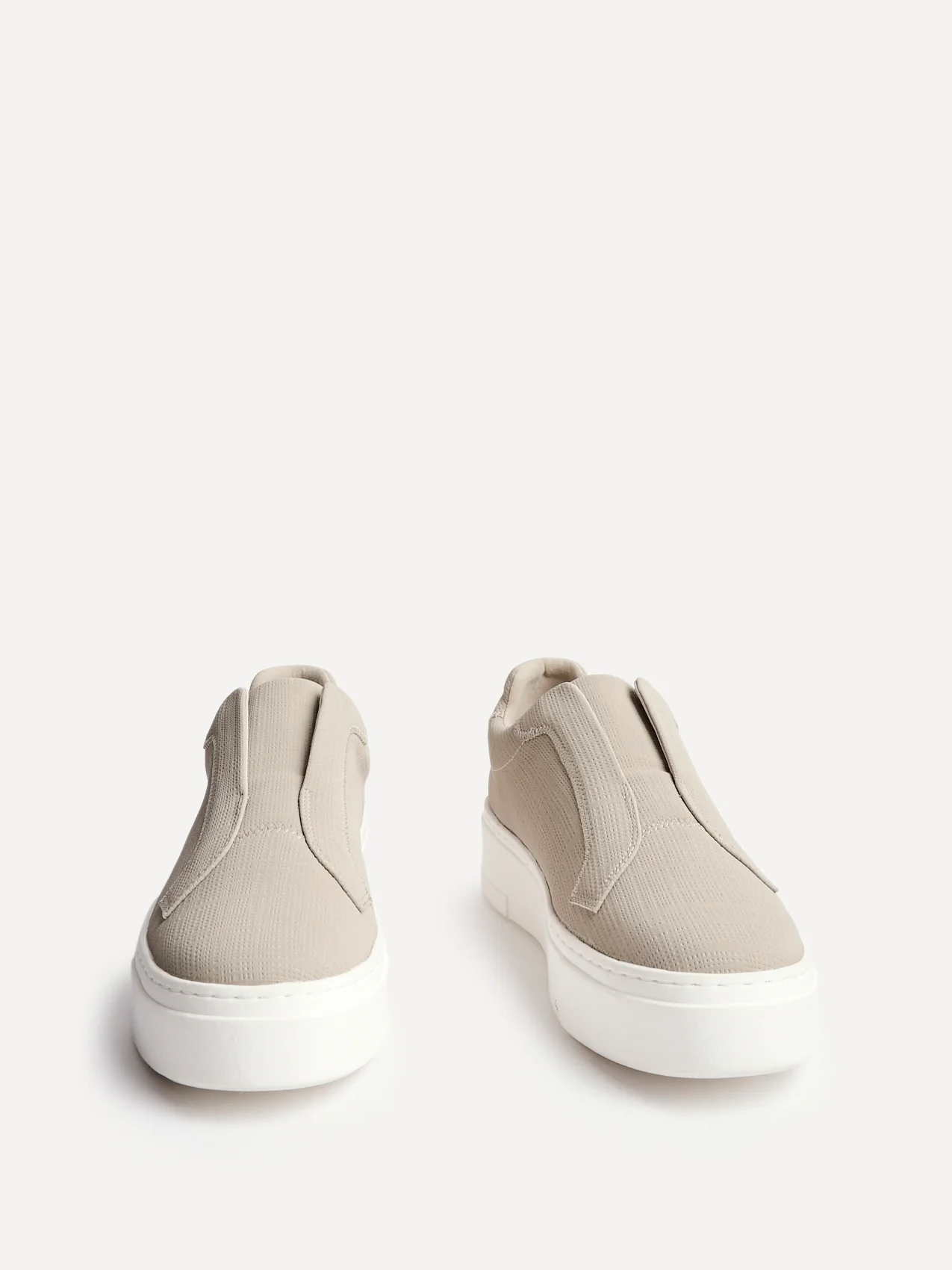 Henley Taupe Textured Platform Trainers - Image 3