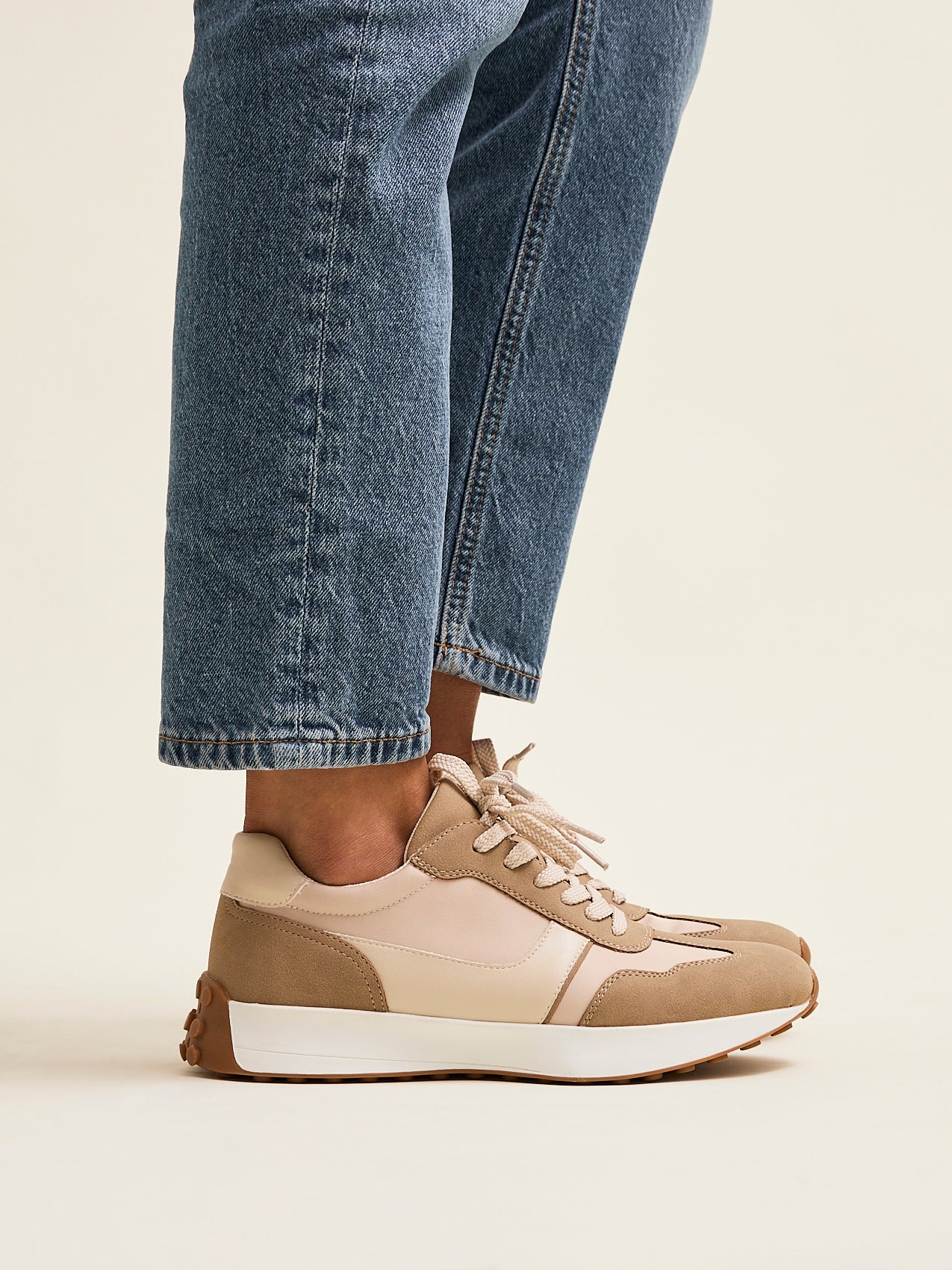 Hustle Beige Suede Trainers - Image 8