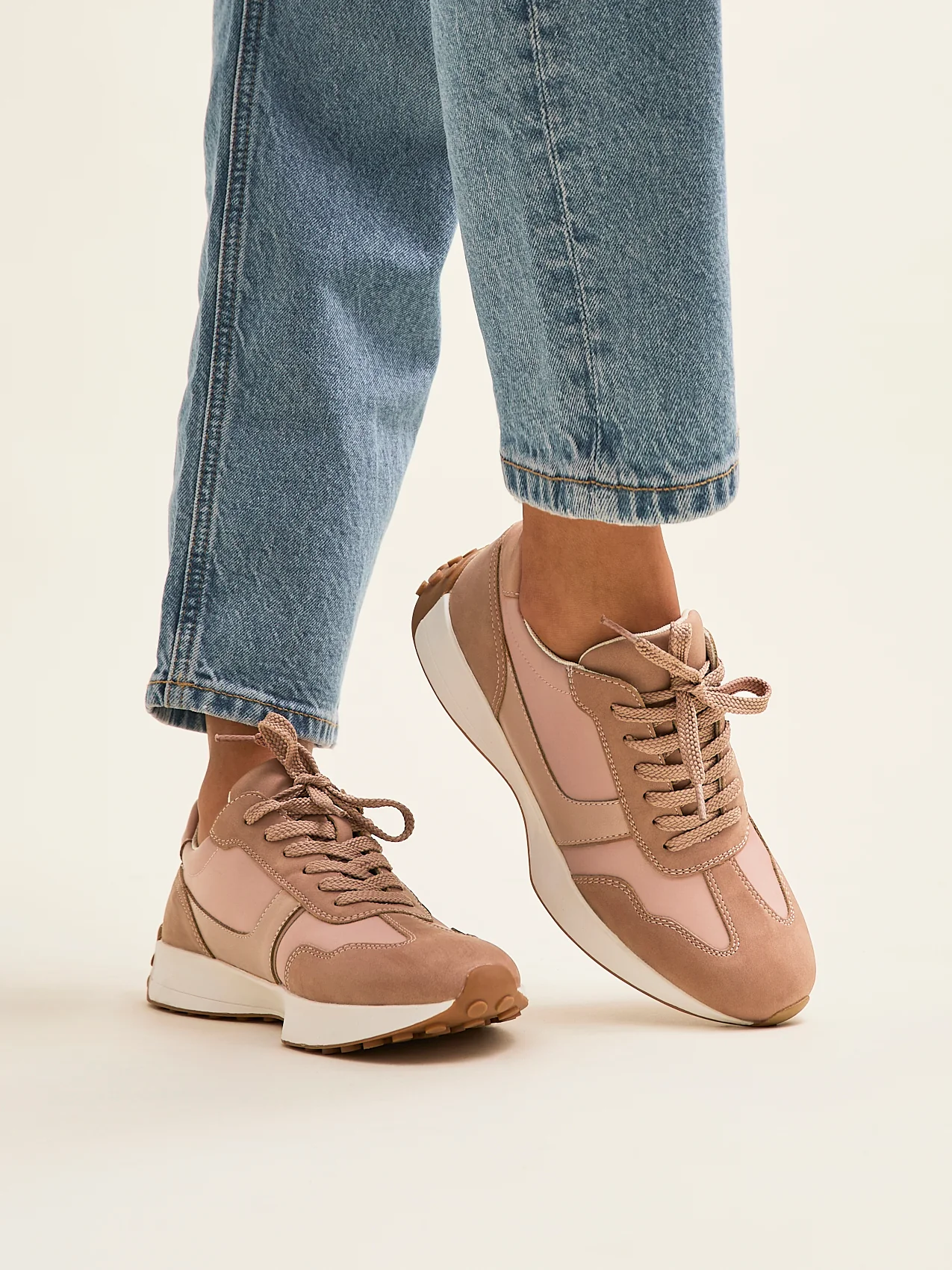 Hustle Dusky Pink Suede Trainers