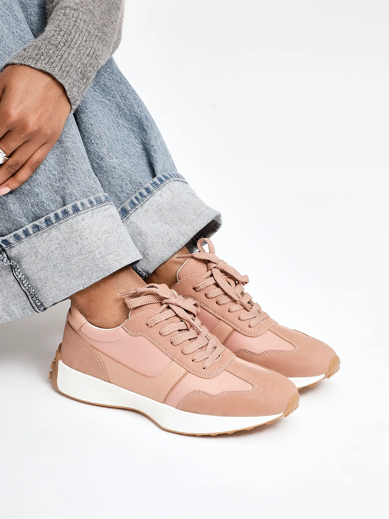 Hustle Dusky Pink Suede Trainers - Image 6