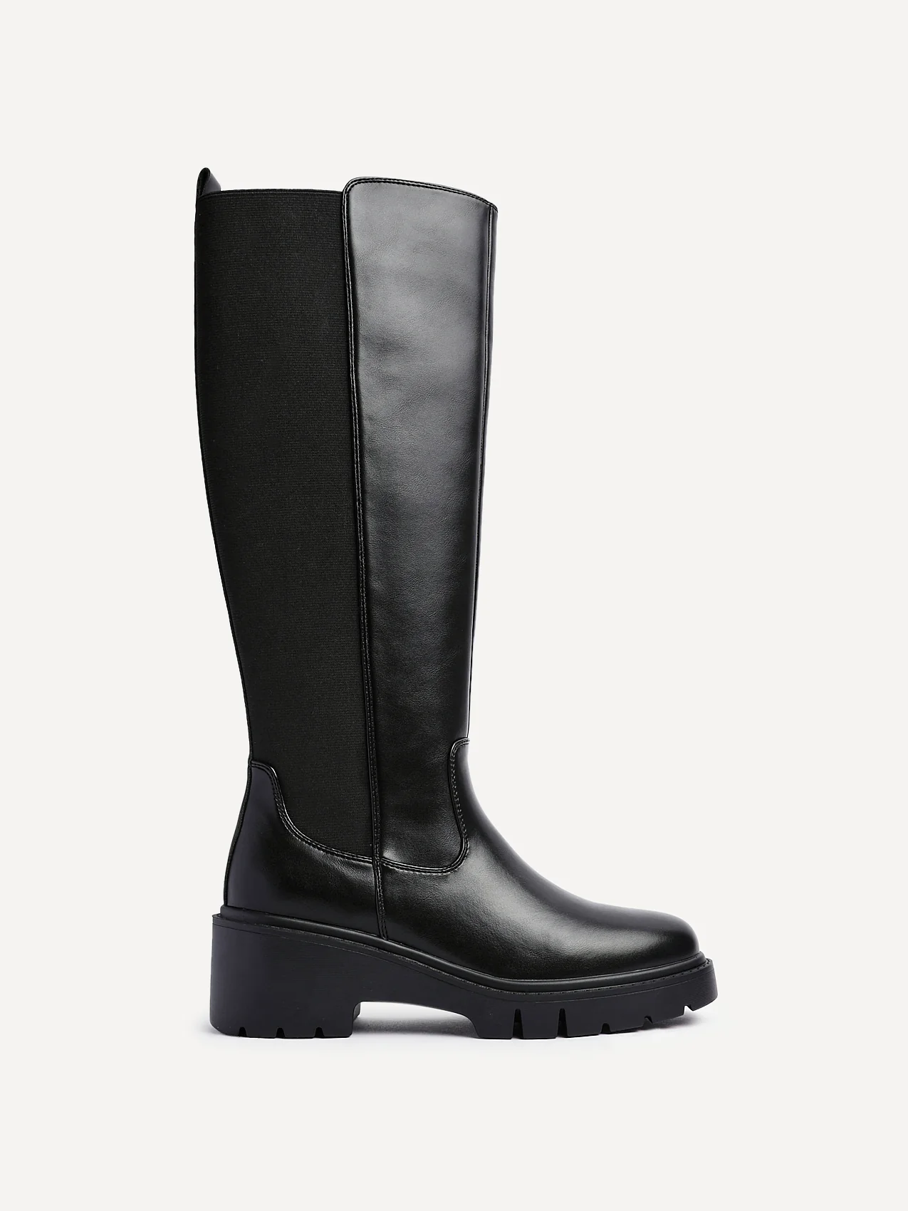 Hyland Black Long Wedged Boots - Image 2