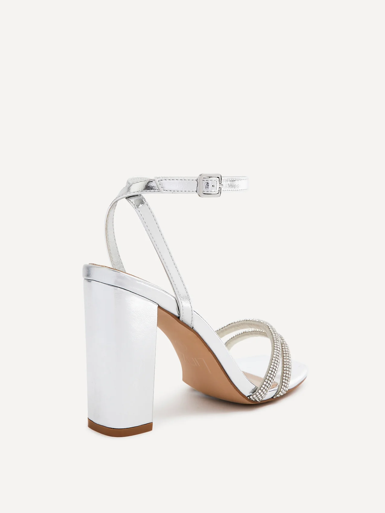 Imera Silver Diamante Heeled Sandals - Image 4