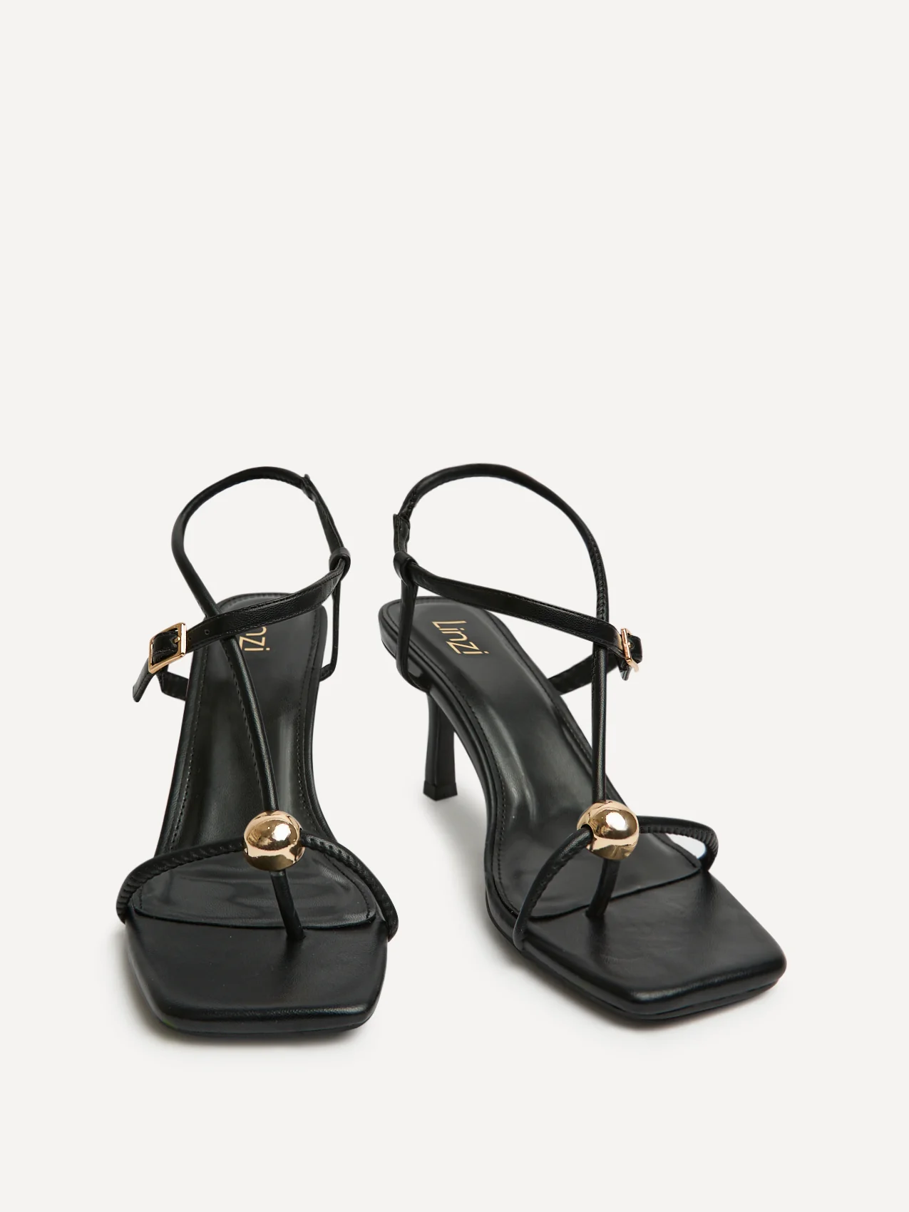 Immersed Black Heeled Sandals - Image 3