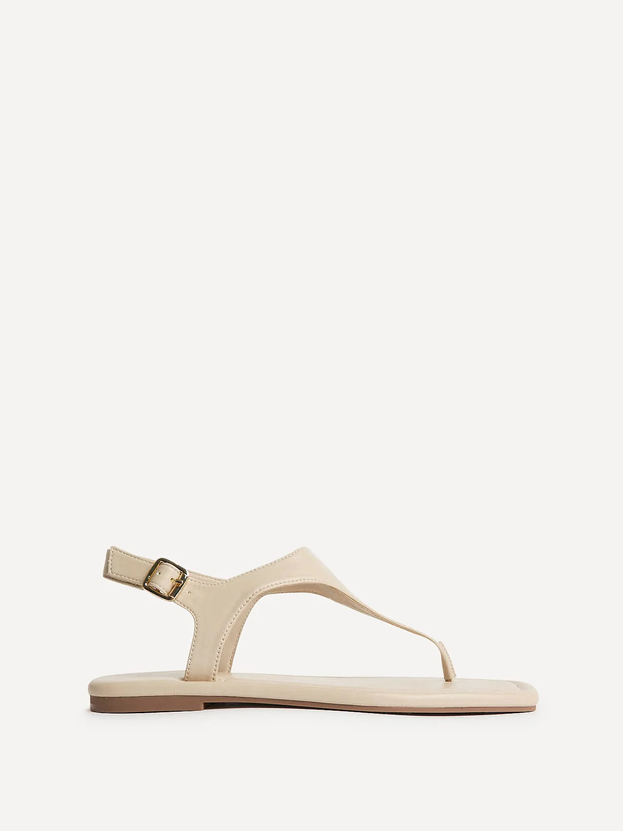 Intent Nude Faux Leather Flat Sandals - Image 2