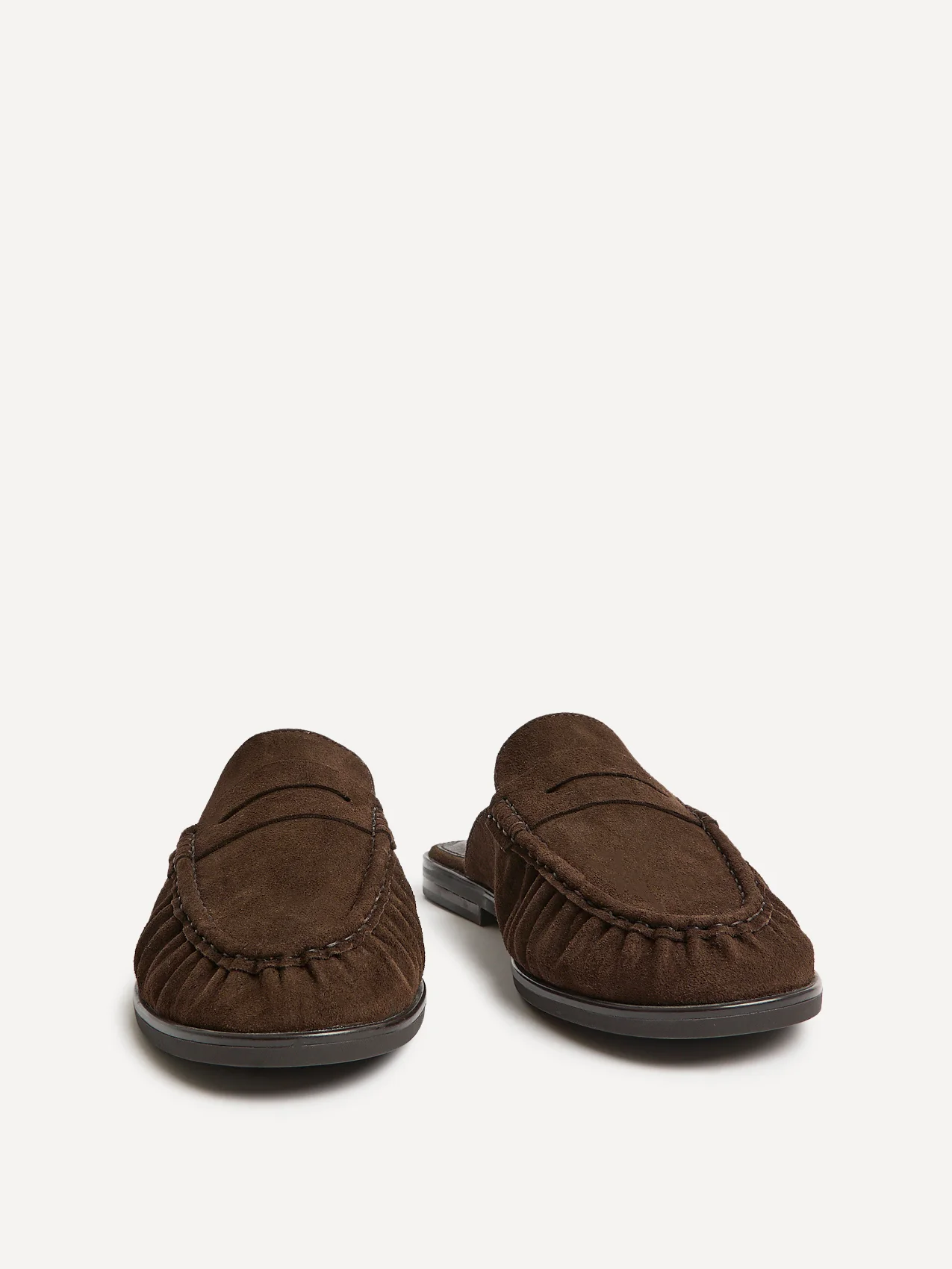 Intro Brown Suede Leather Slip On Mules - Image 3