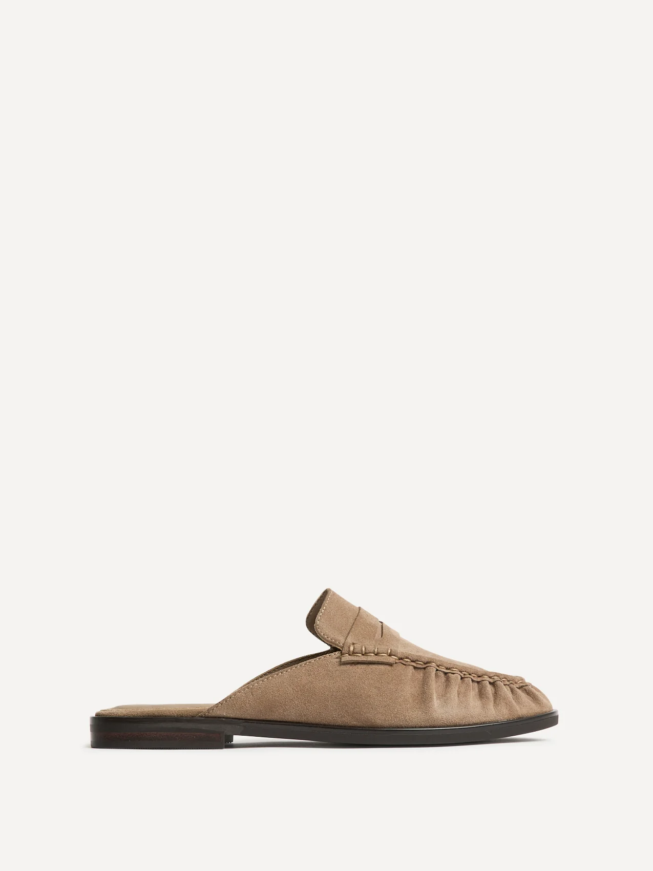 Intro Taupe Suede Leather Slip On Mules - Image 2