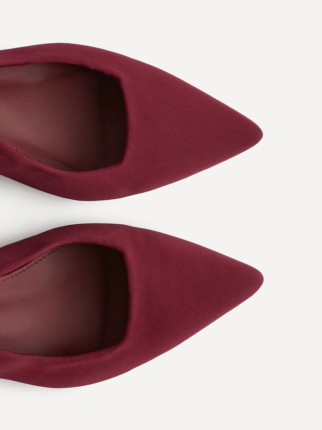 Izzie Wide Fit Burgundy Lycra Court Heels - Image 5