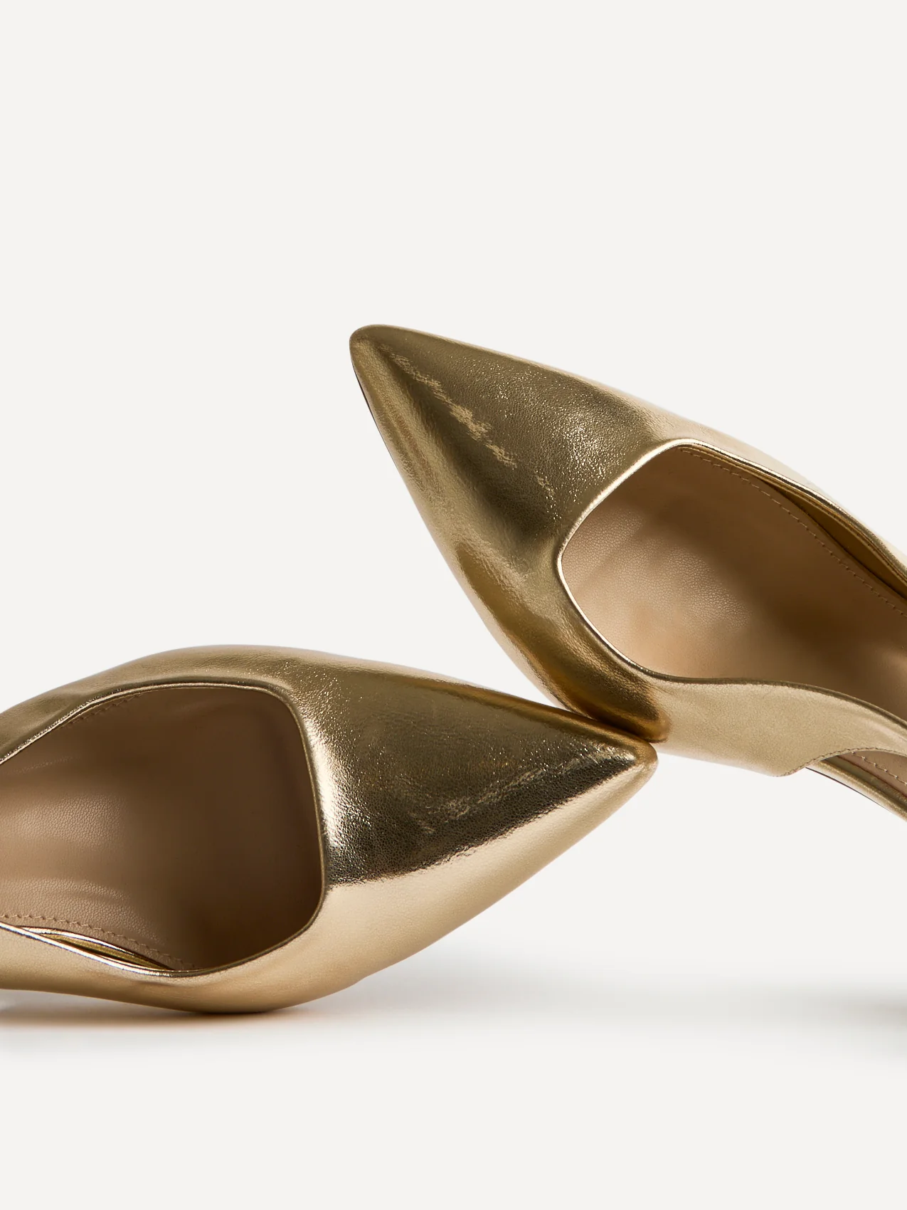 Izzie Wide Fit Gold Court Heels - Image 3