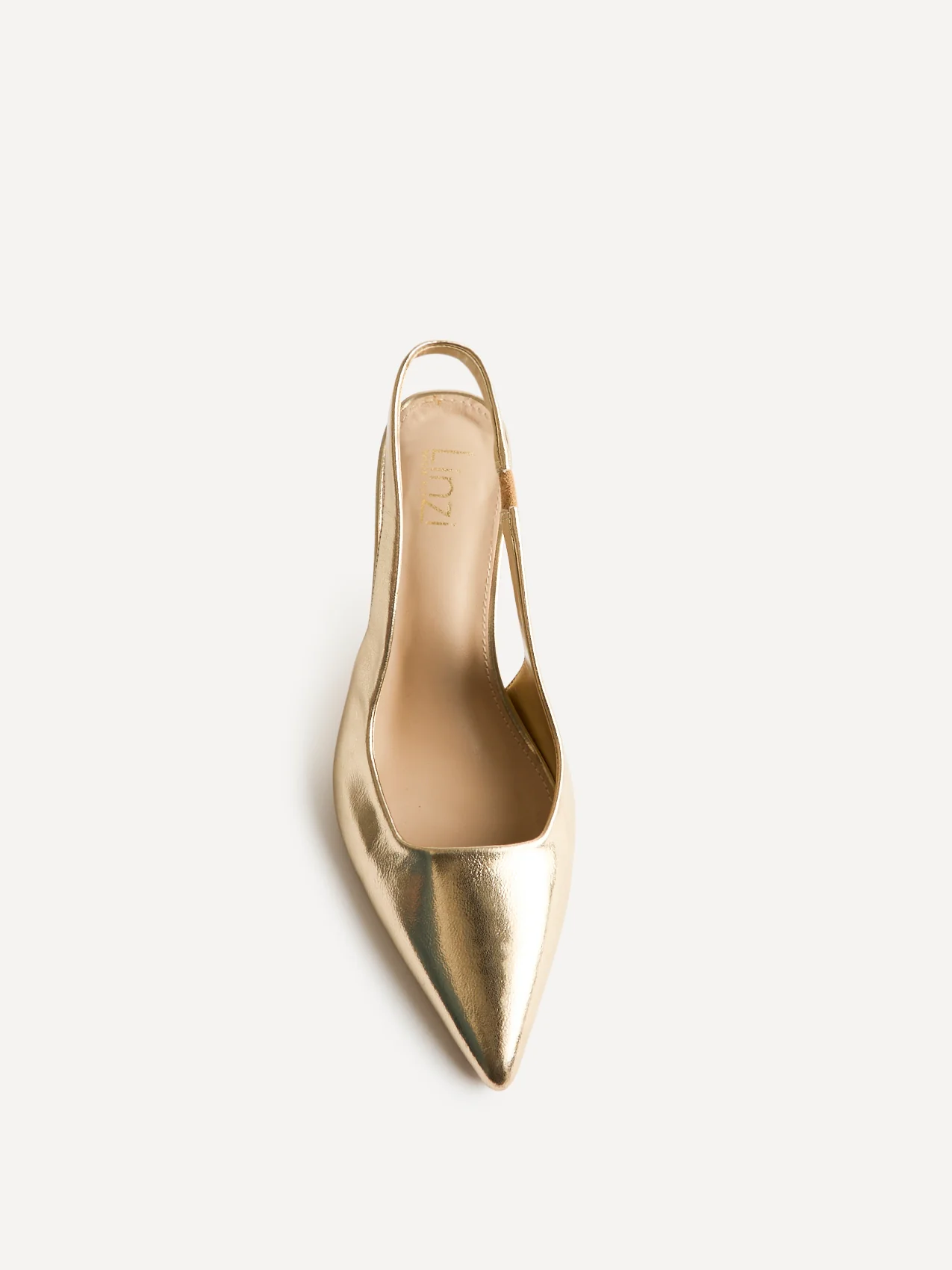 Izzie Wide Fit Gold Court Heels - Image 5