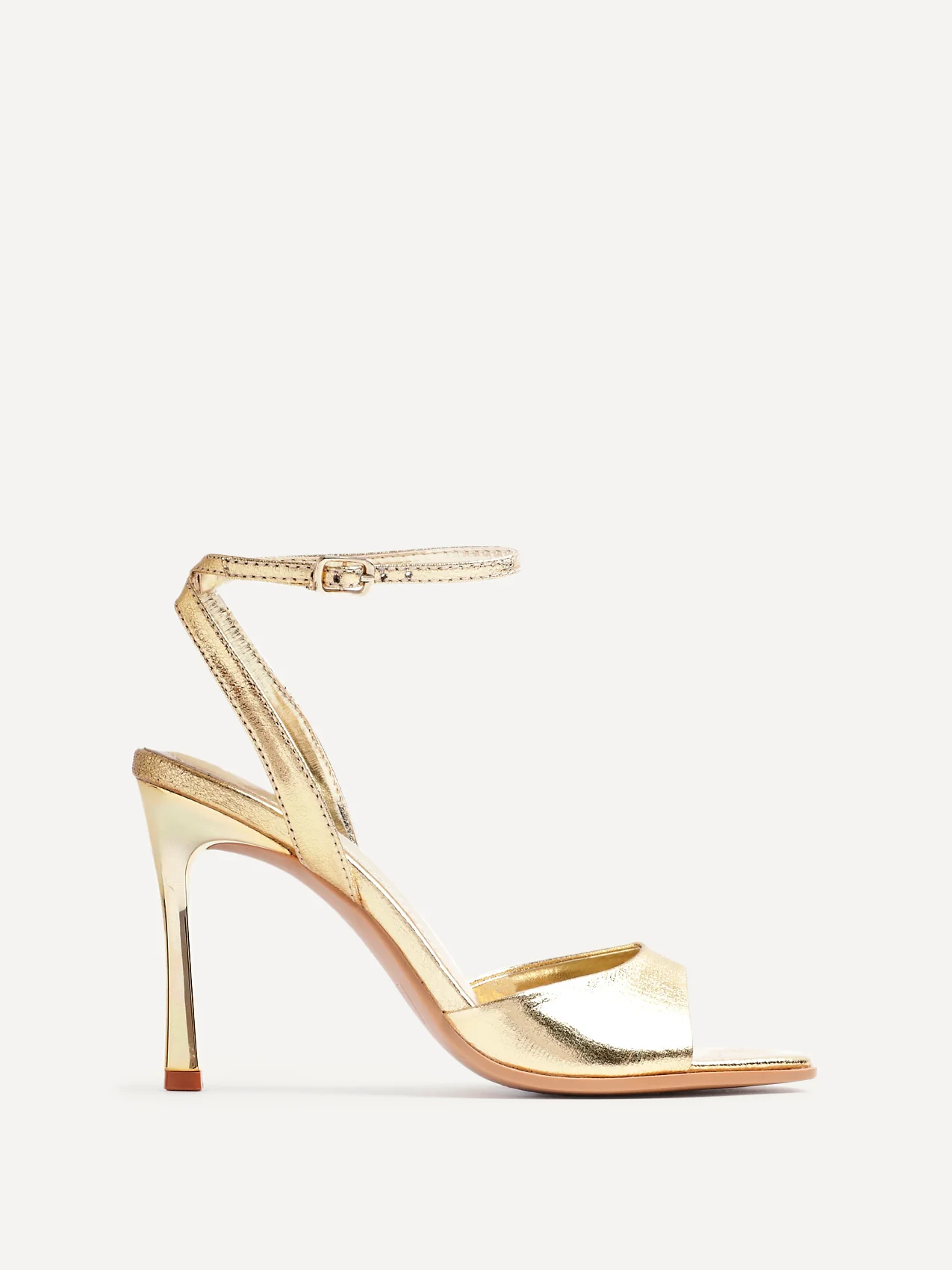 Jazz Gold Faux Leather Stiletto High Heels - Image 2